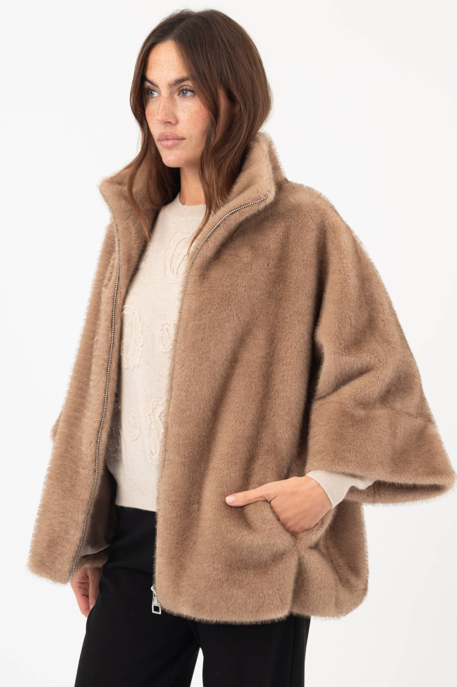 Faux-Fur-Jacke CHAMONIX in Hellbraun