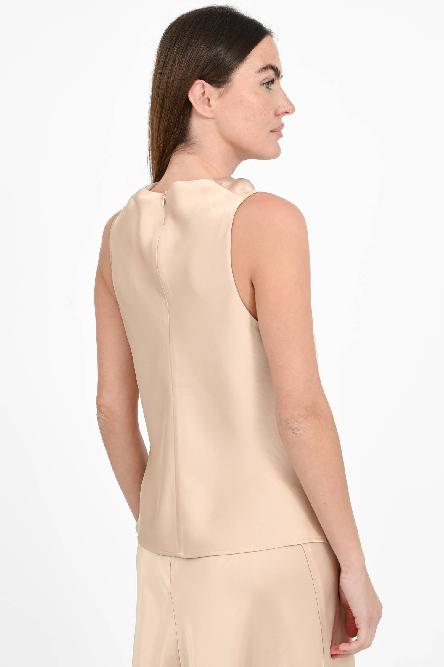 Satin-Top mit Wasserfallausschnitt in Rose Quartz Satin-Top mit Wasserfallausschnitt in Rose Quartz