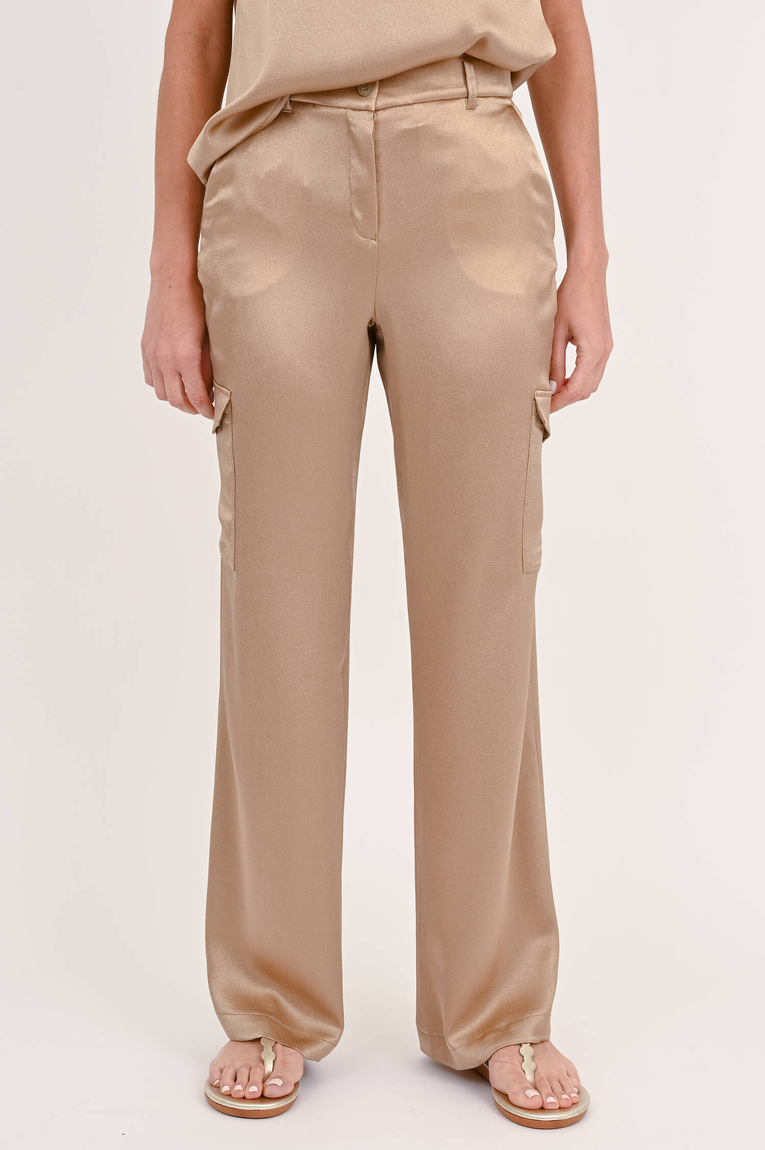 Seidenhose ANASTASIA in Metallic/Gold
