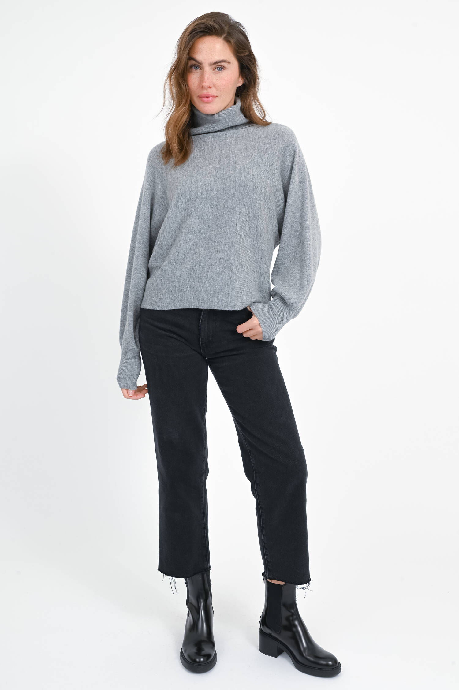 Pullover aus Woll-Cashmere-Mix in Mittelgrau