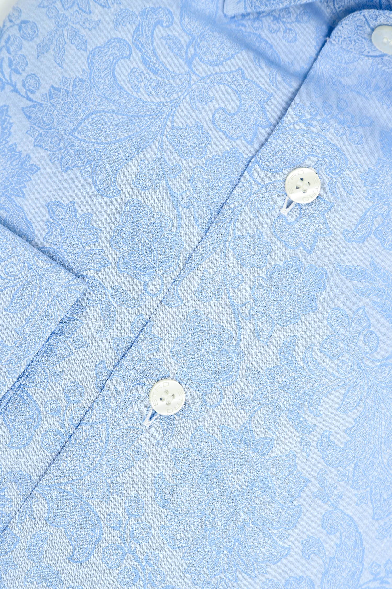 Gemustertes Hemd aus Baumwolle in Hellblau Gemustertes Hemd aus Baumwolle in Hellblau