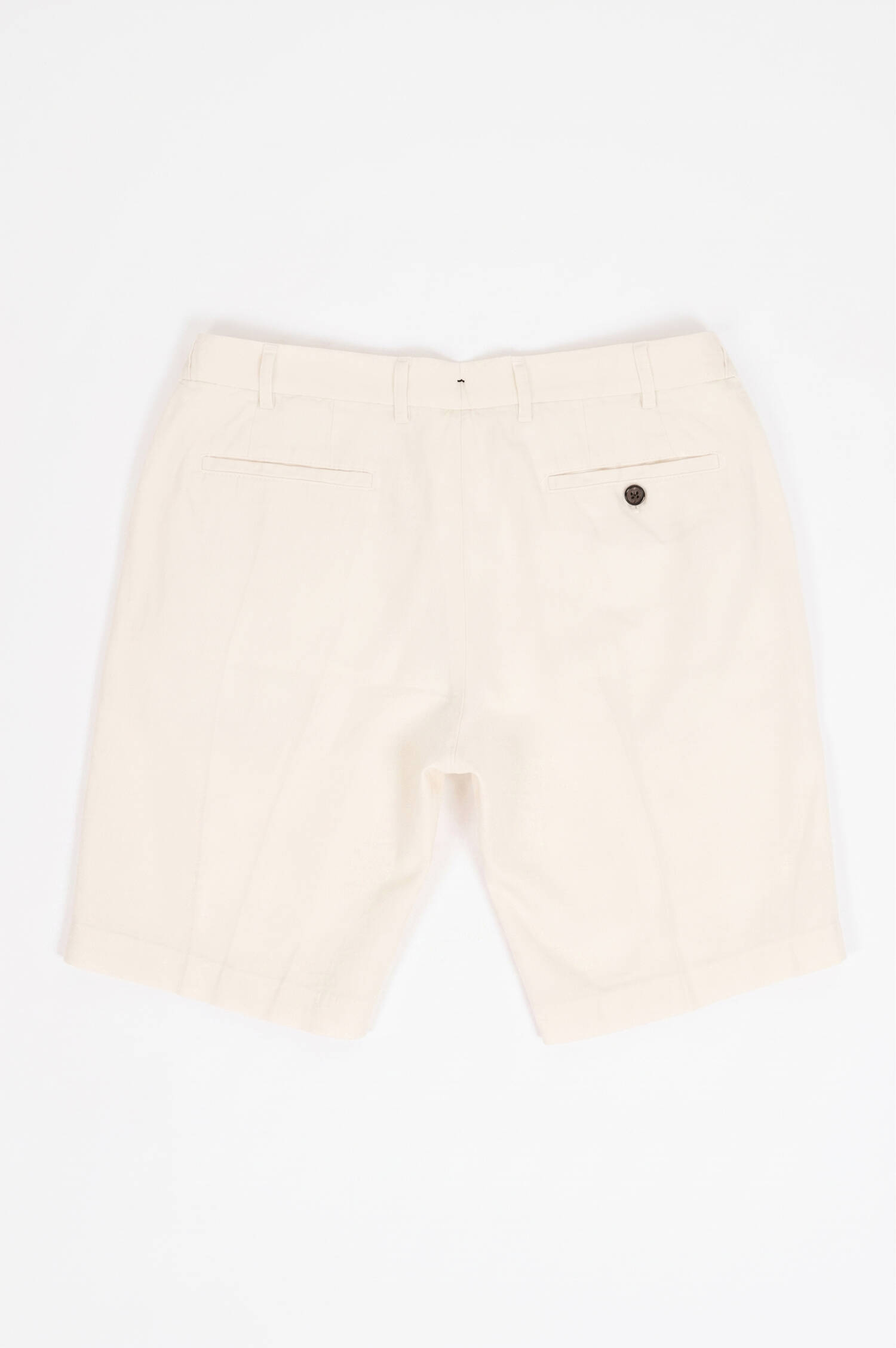 Leinen Bermuda in Ecru