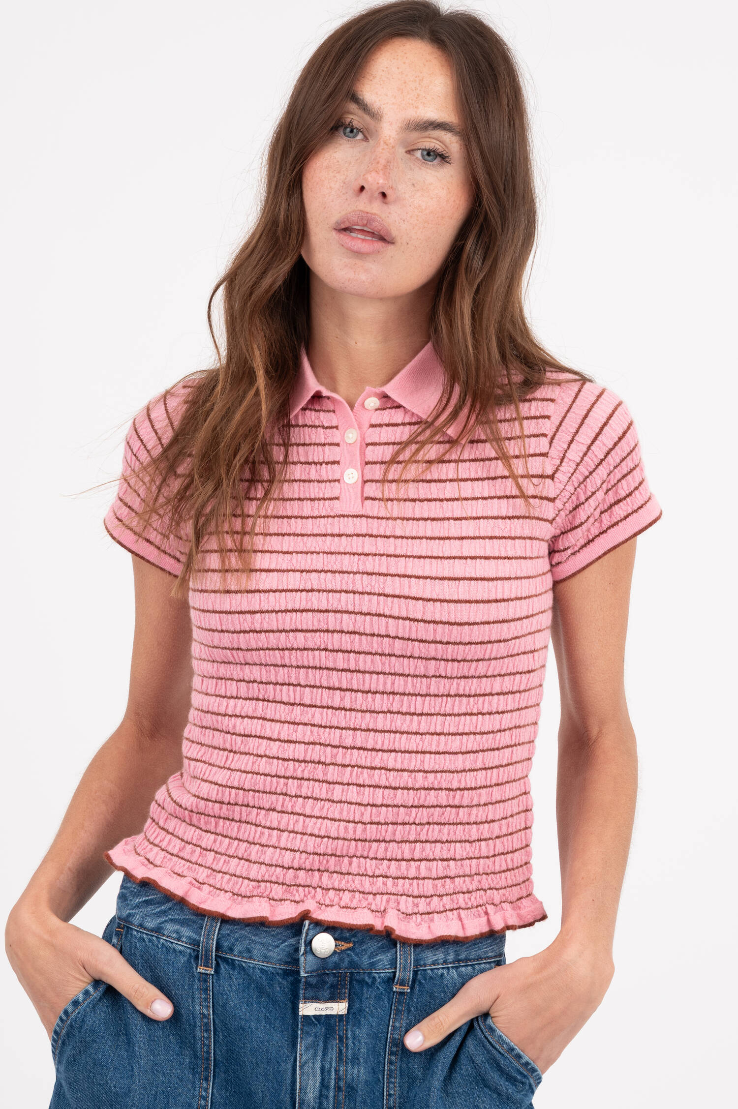 Cashmere-Mix Polo in Rosa Cashmere-Mix Polo in Rosa