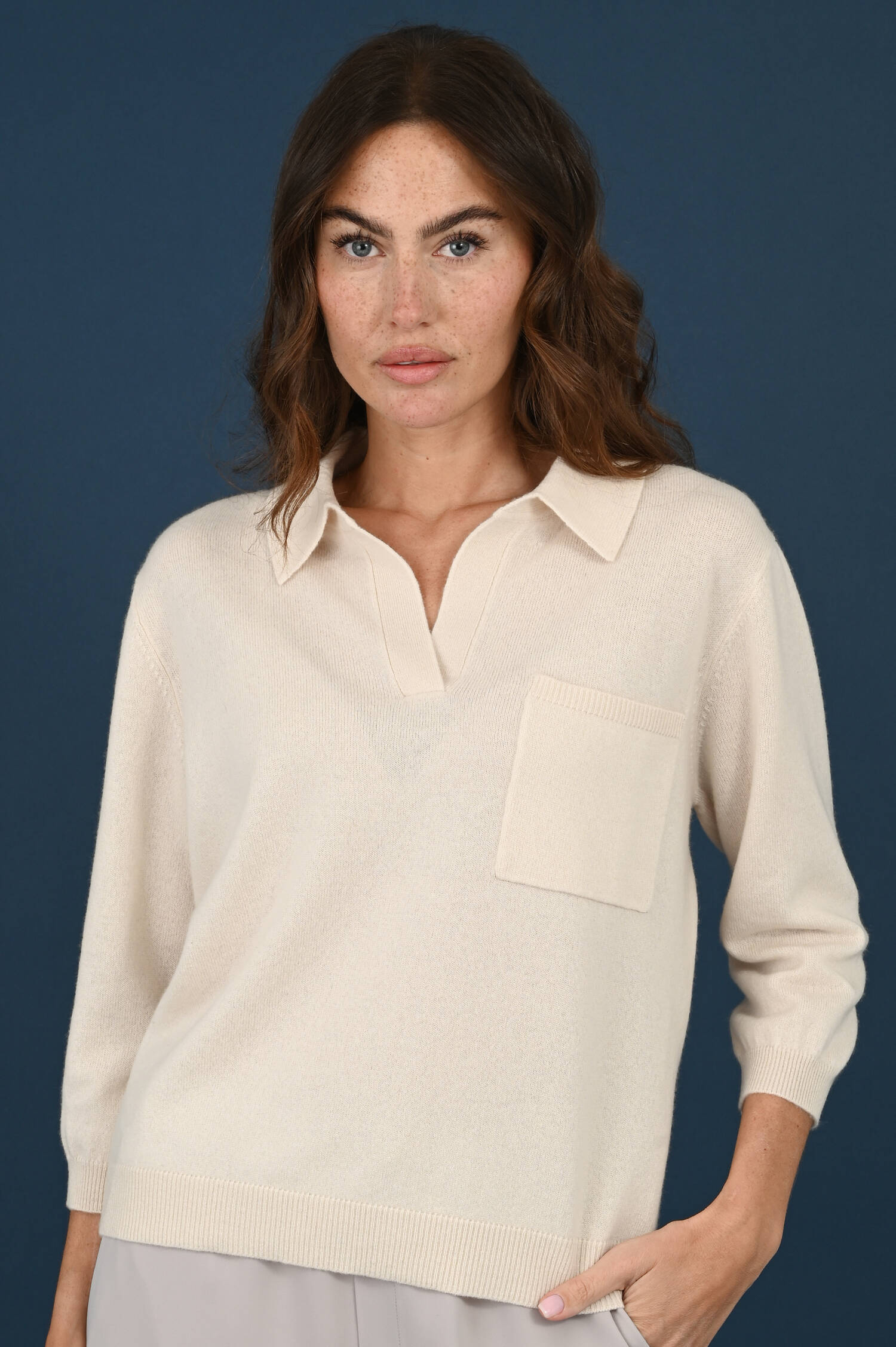 Cashmere Pullover in Pearl