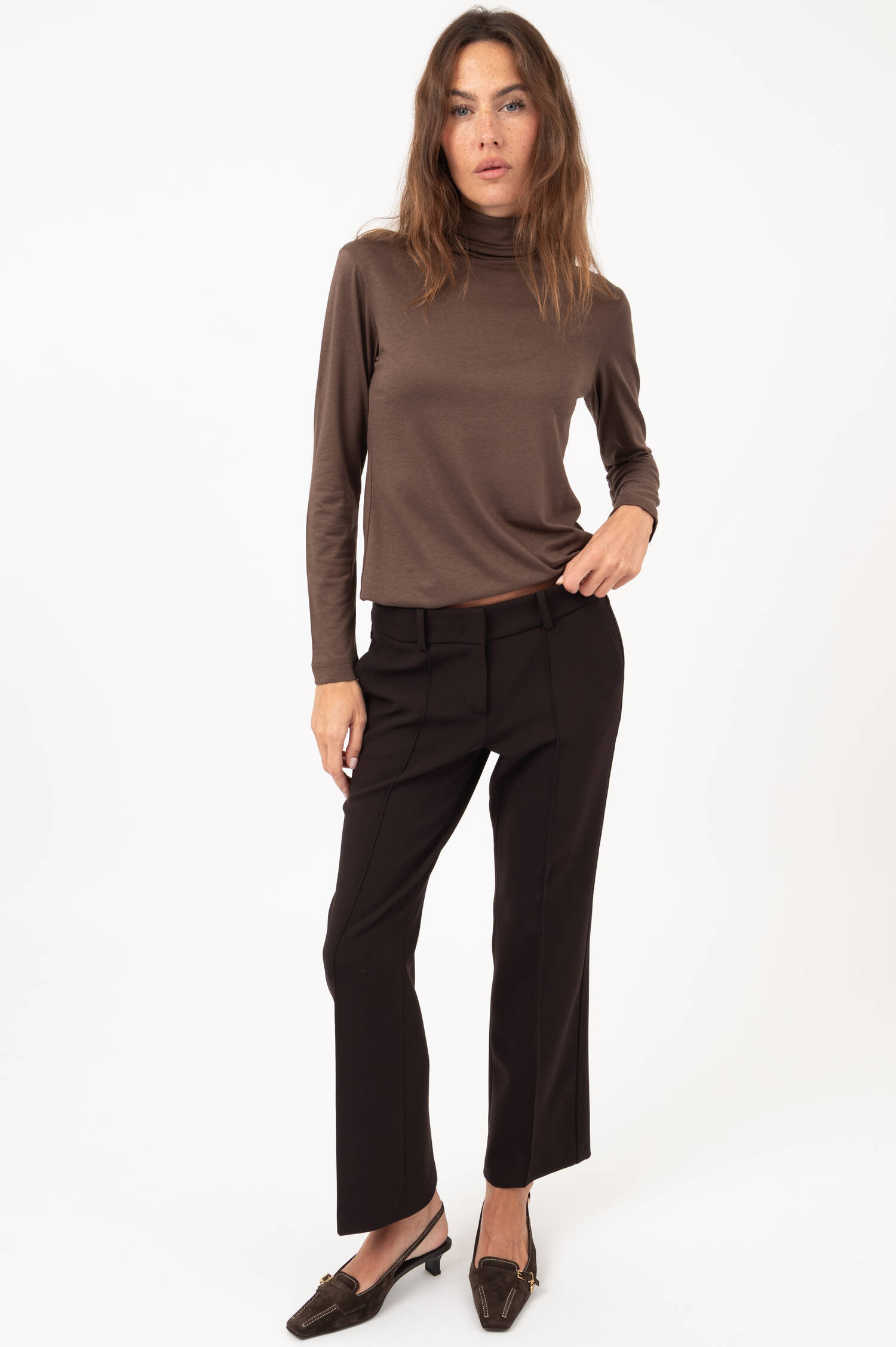 Rollkragen Langarmshirt in Braun Rollkragen Langarmshirt in Braun