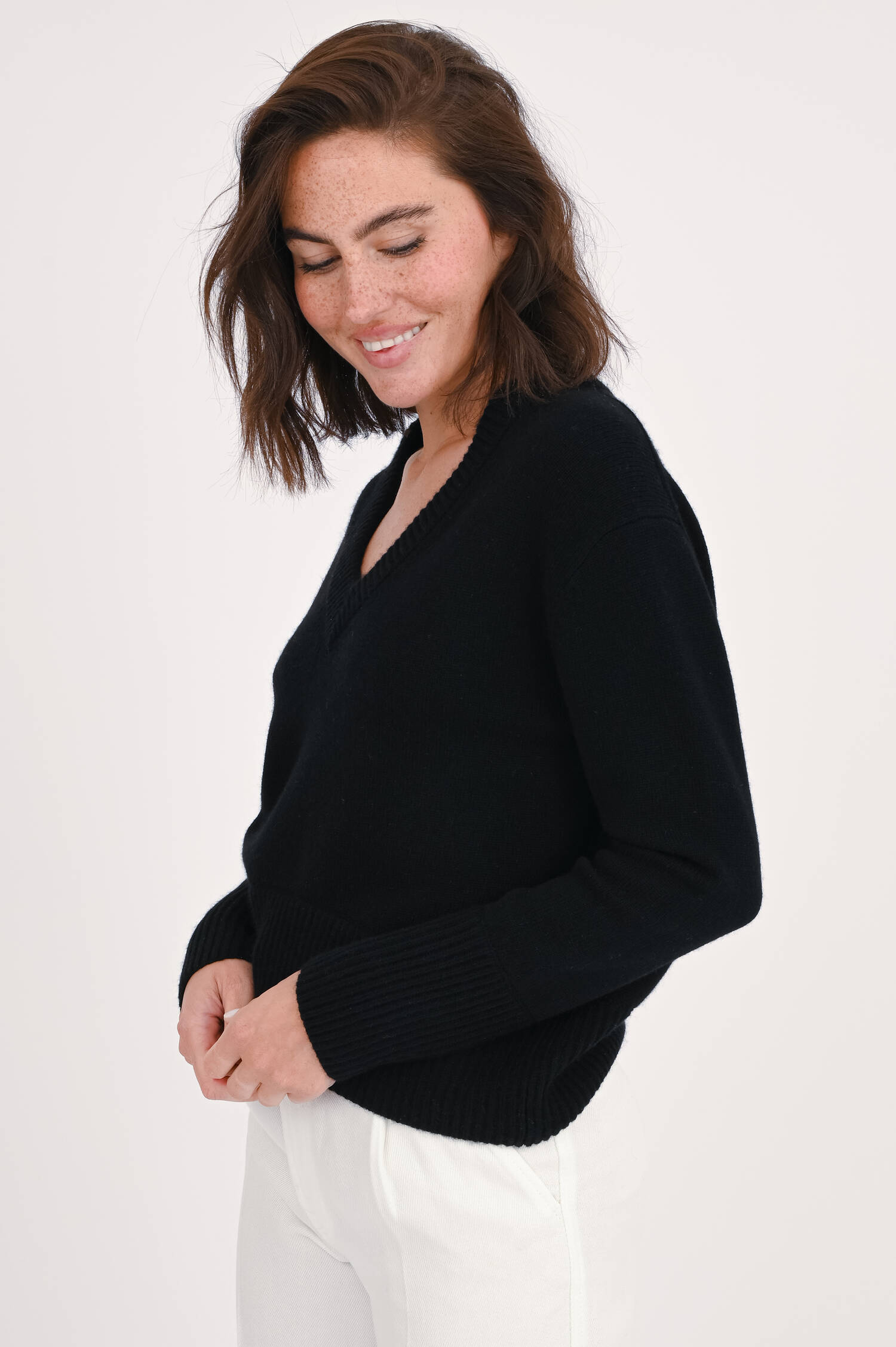 Pullover aus Cashmere-Mix in Schwarz