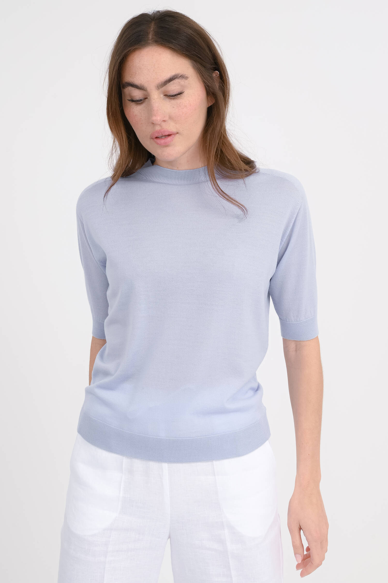 Leichtes Strickshirt in Hellblau