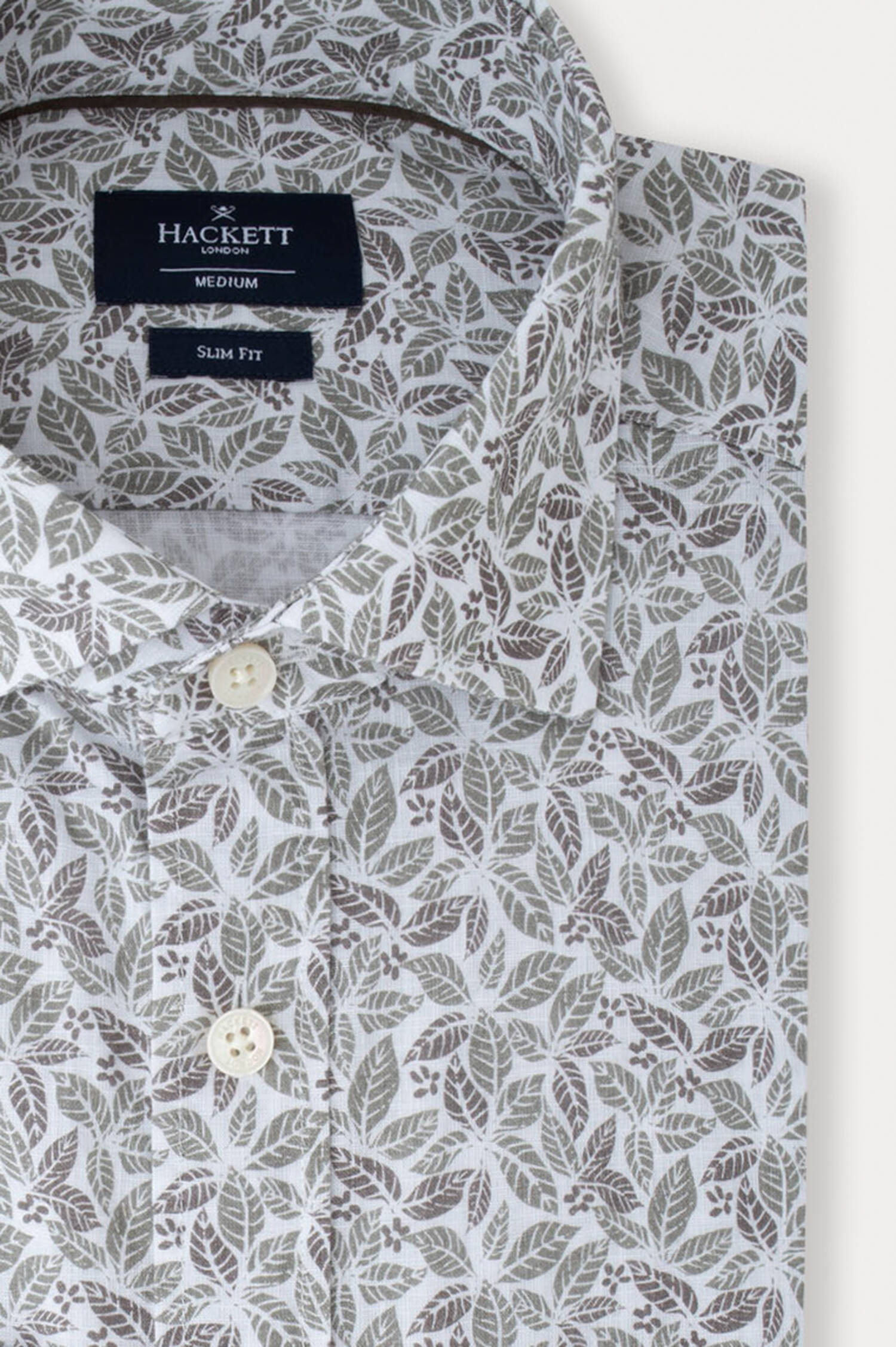 Hemd mit Allover Print in Weiß/Grün