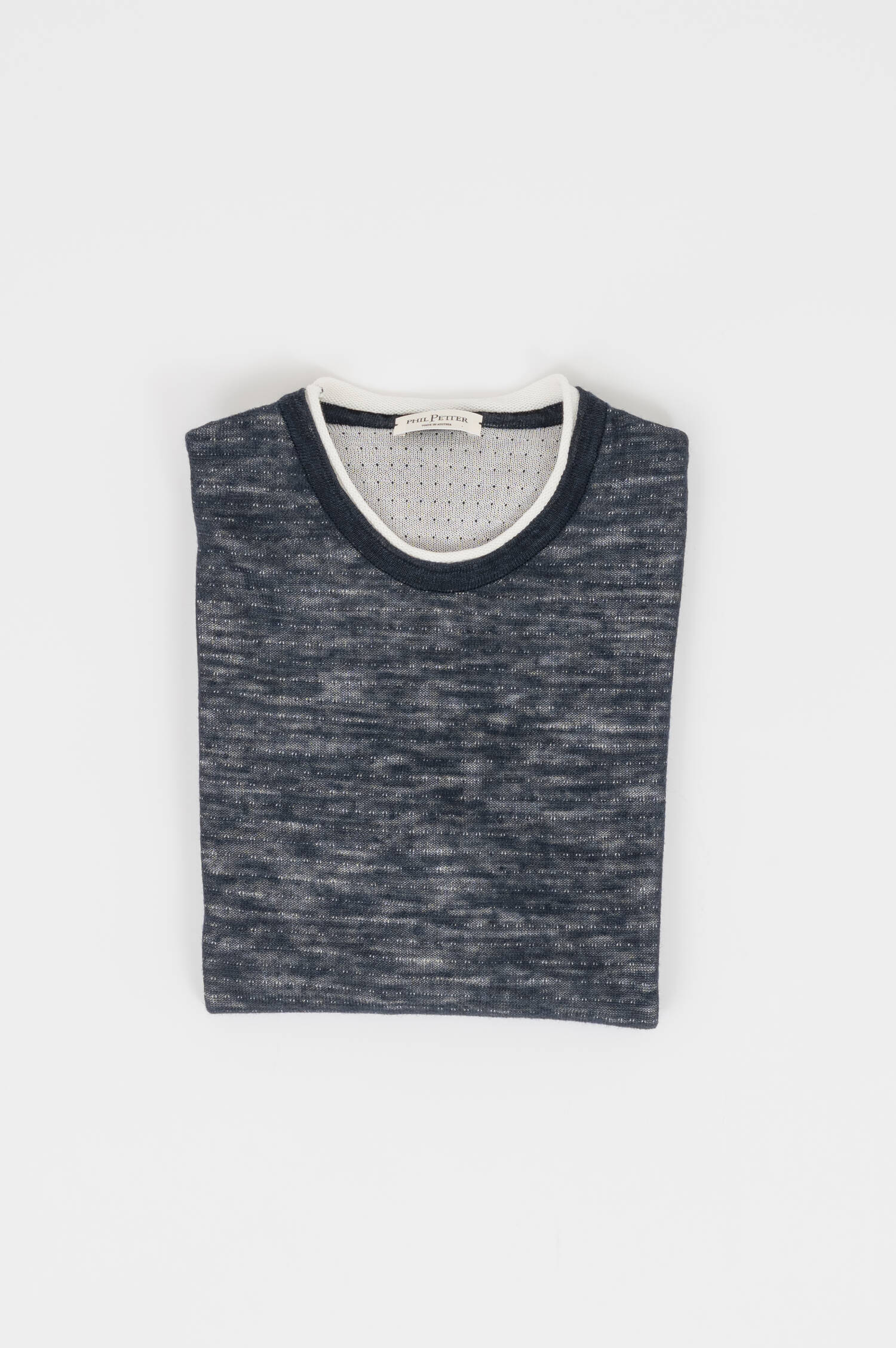 Doppelagiges T-Shirt in Navy 