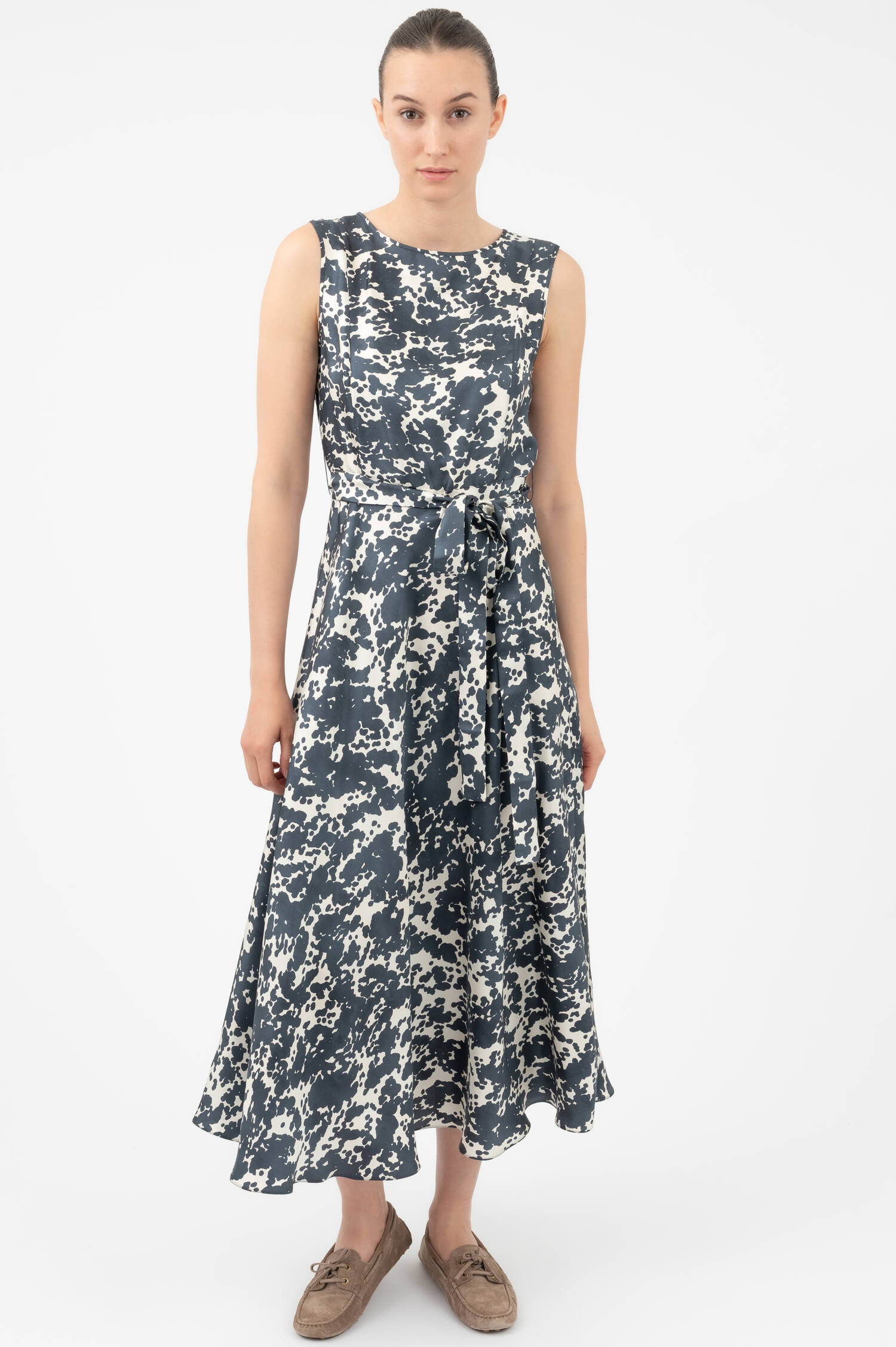 Midi Seidenkleid MARTINA in Ultramarineblue