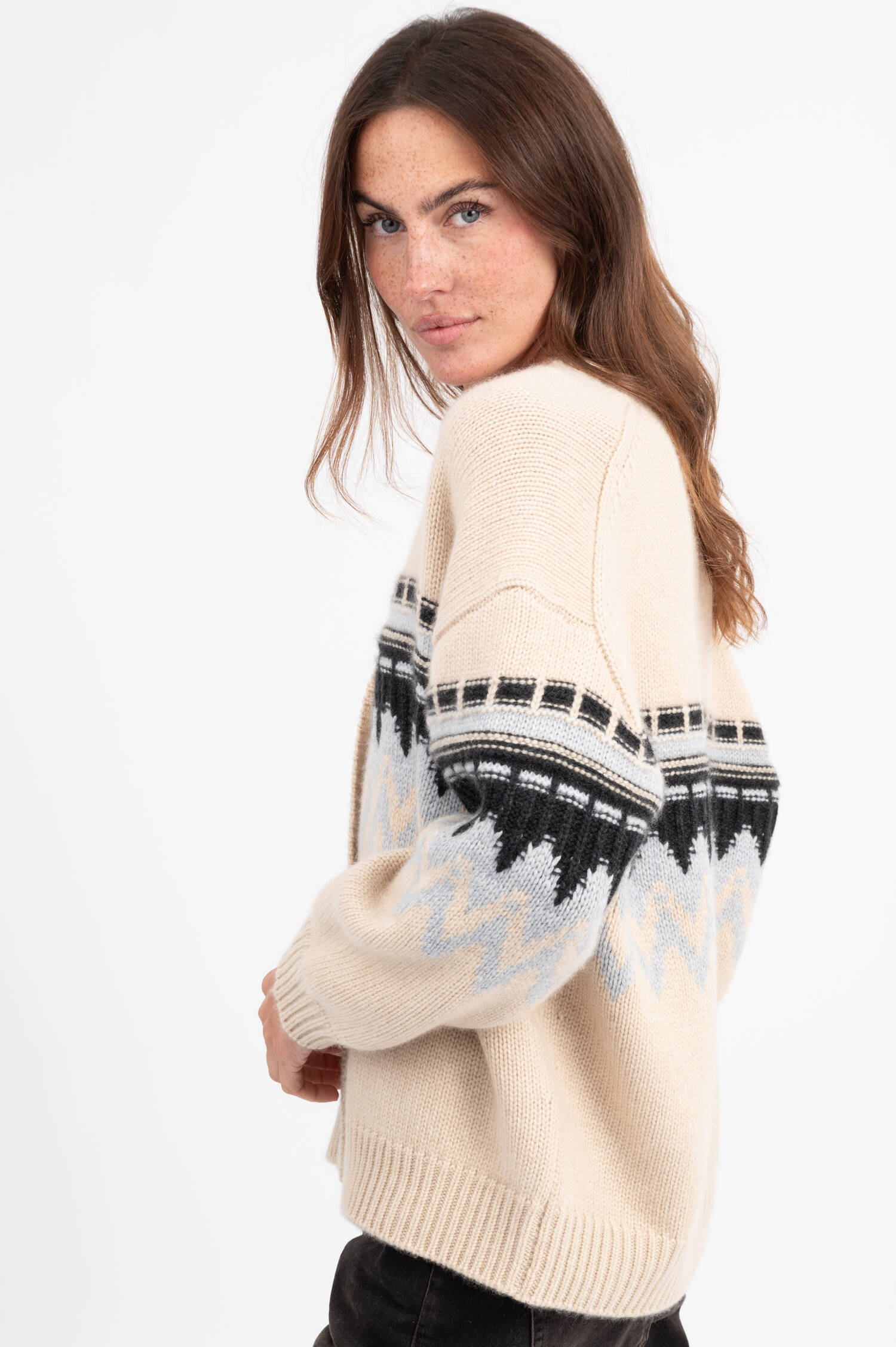 Cardigan in Beige/Hellblau/Dunkelblau Cardigan in Beige/Hellblau/Dunkelblau