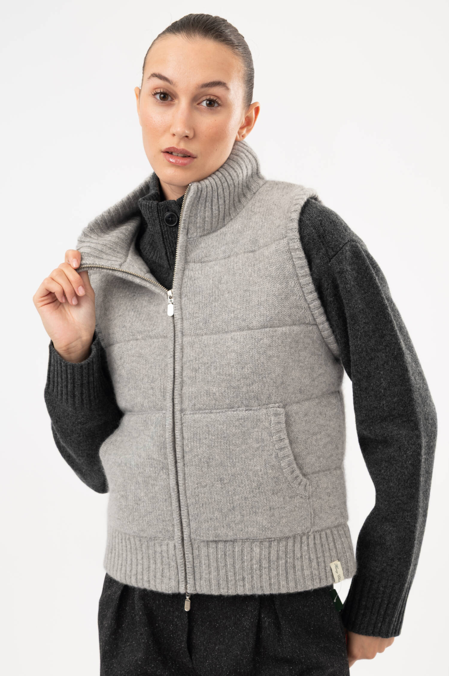 Cashmere-Gilet in Grau Cashmere-Gilet in Grau