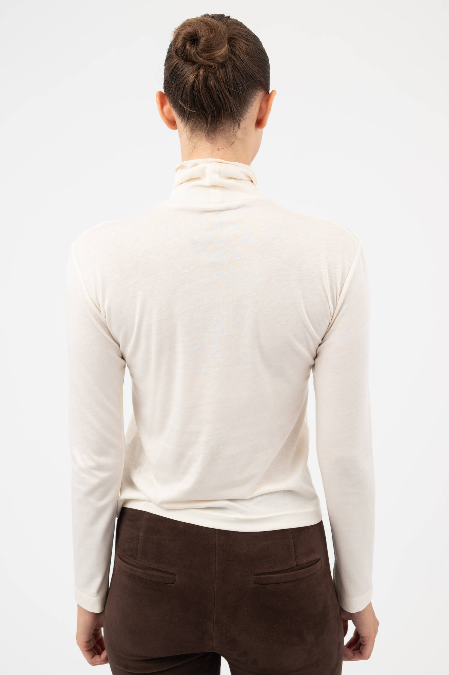 Langarm-Rollkragen-Shirt in Off-White Langarm-Rollkragen-Shirt in Off-White