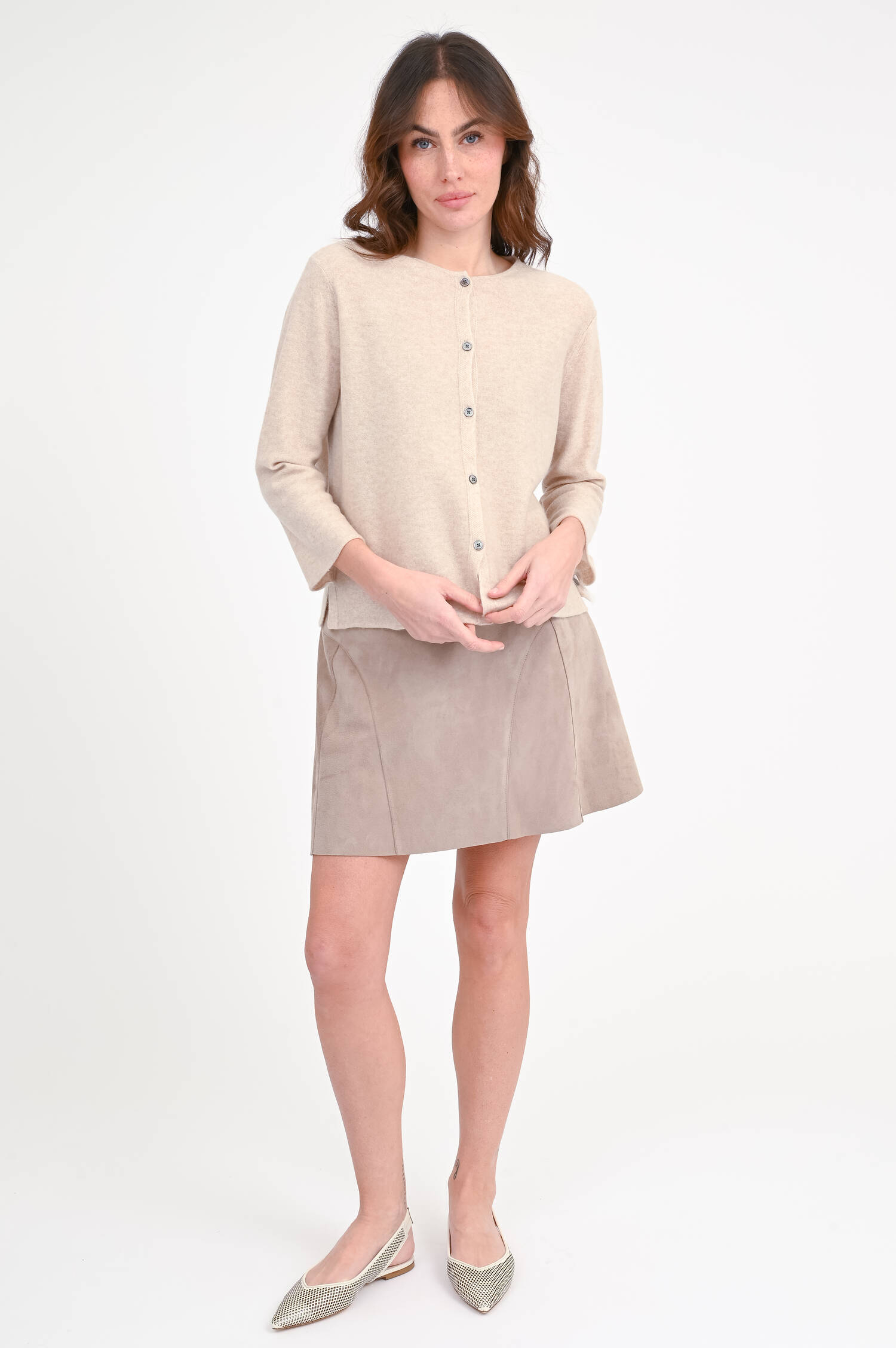 Cardigan aus Cashmere in Beige