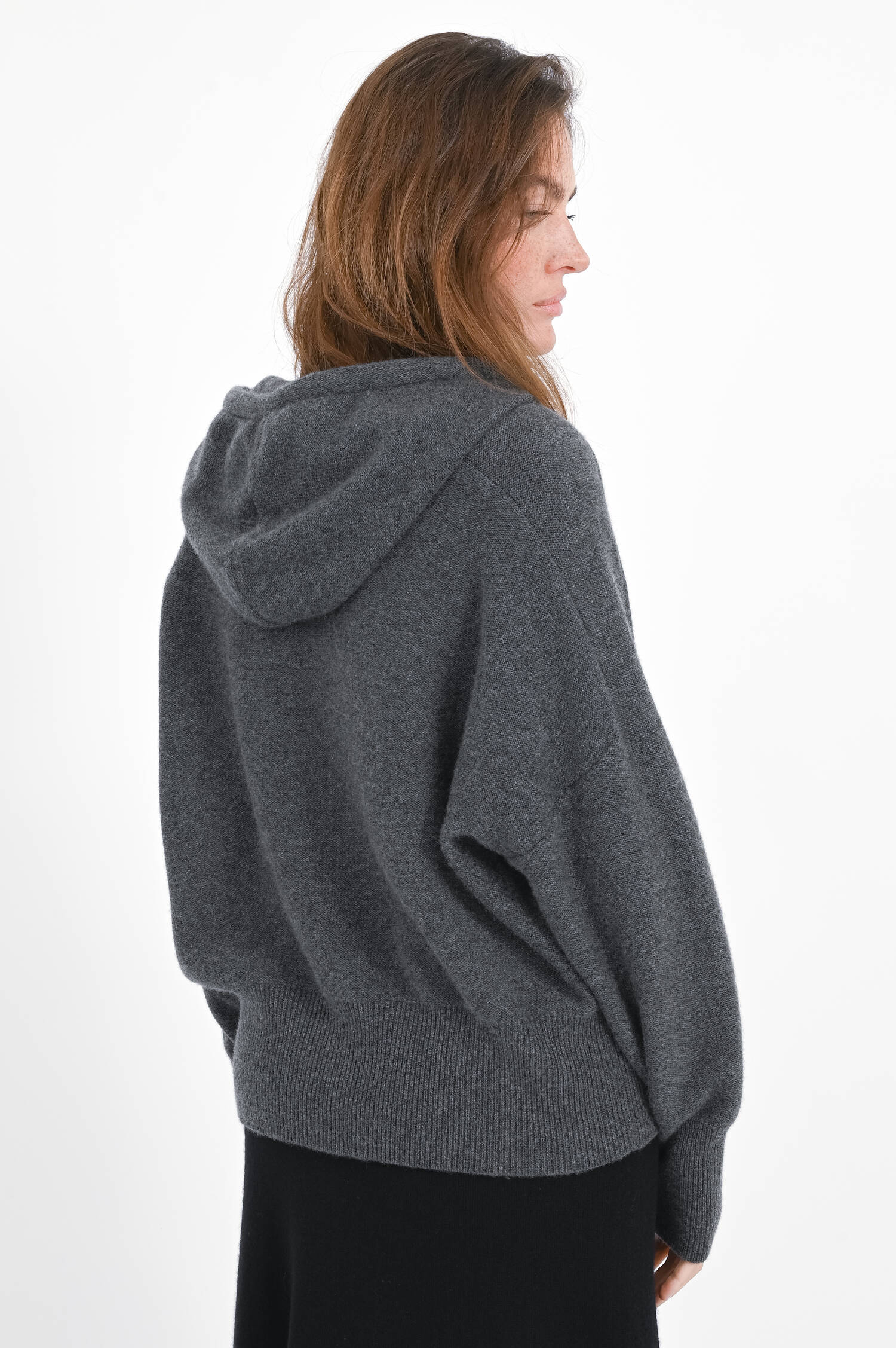 Cashmere-Hoodie in Dunkelgrau Cashmere-Hoodie in Dunkelgrau