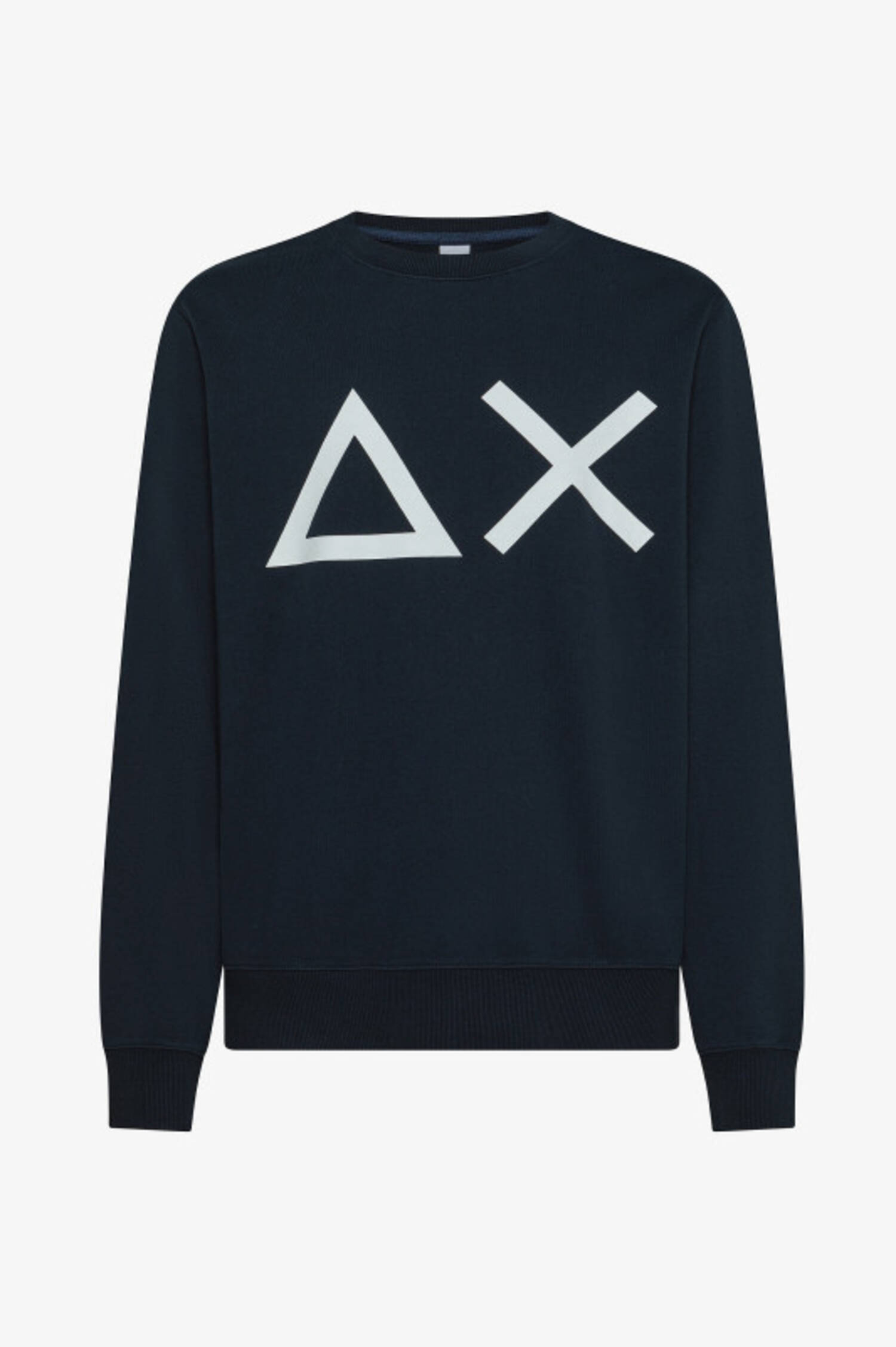 Crewneck Pullover mit XXL-Print in Navy