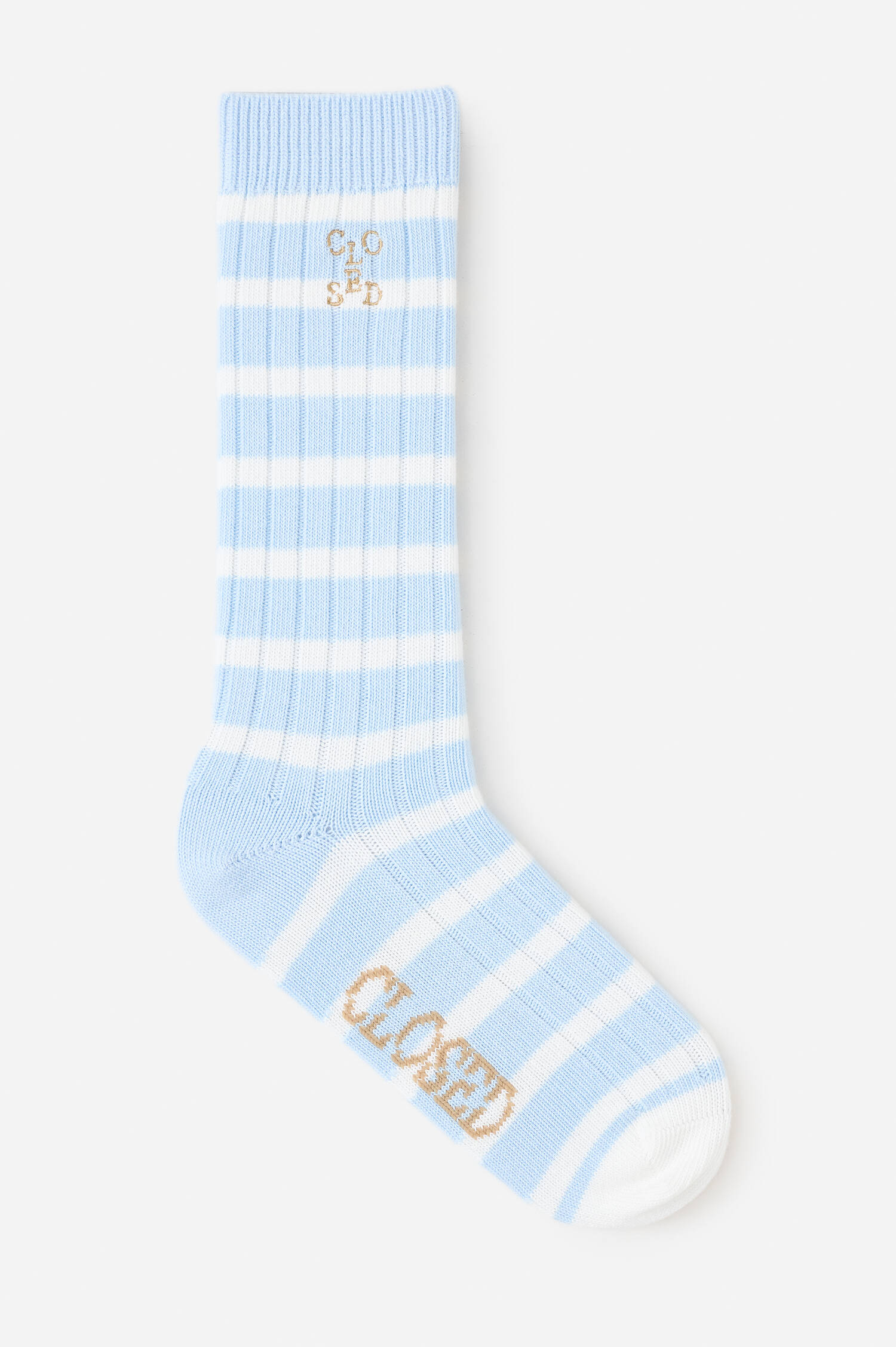 Socken aus Bio-Baumwolle in Hellblau/Weiß