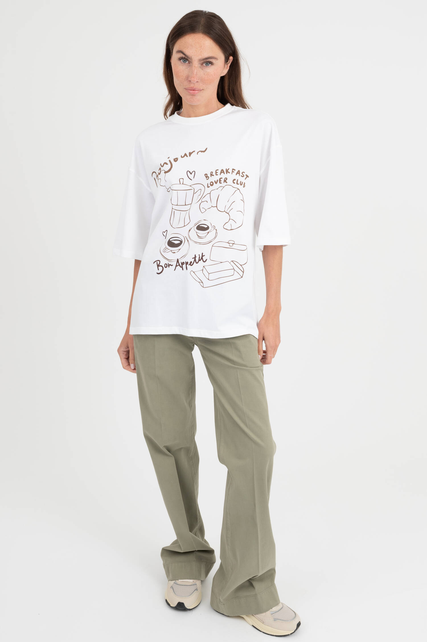 T-Shirt mit Print in Weiß