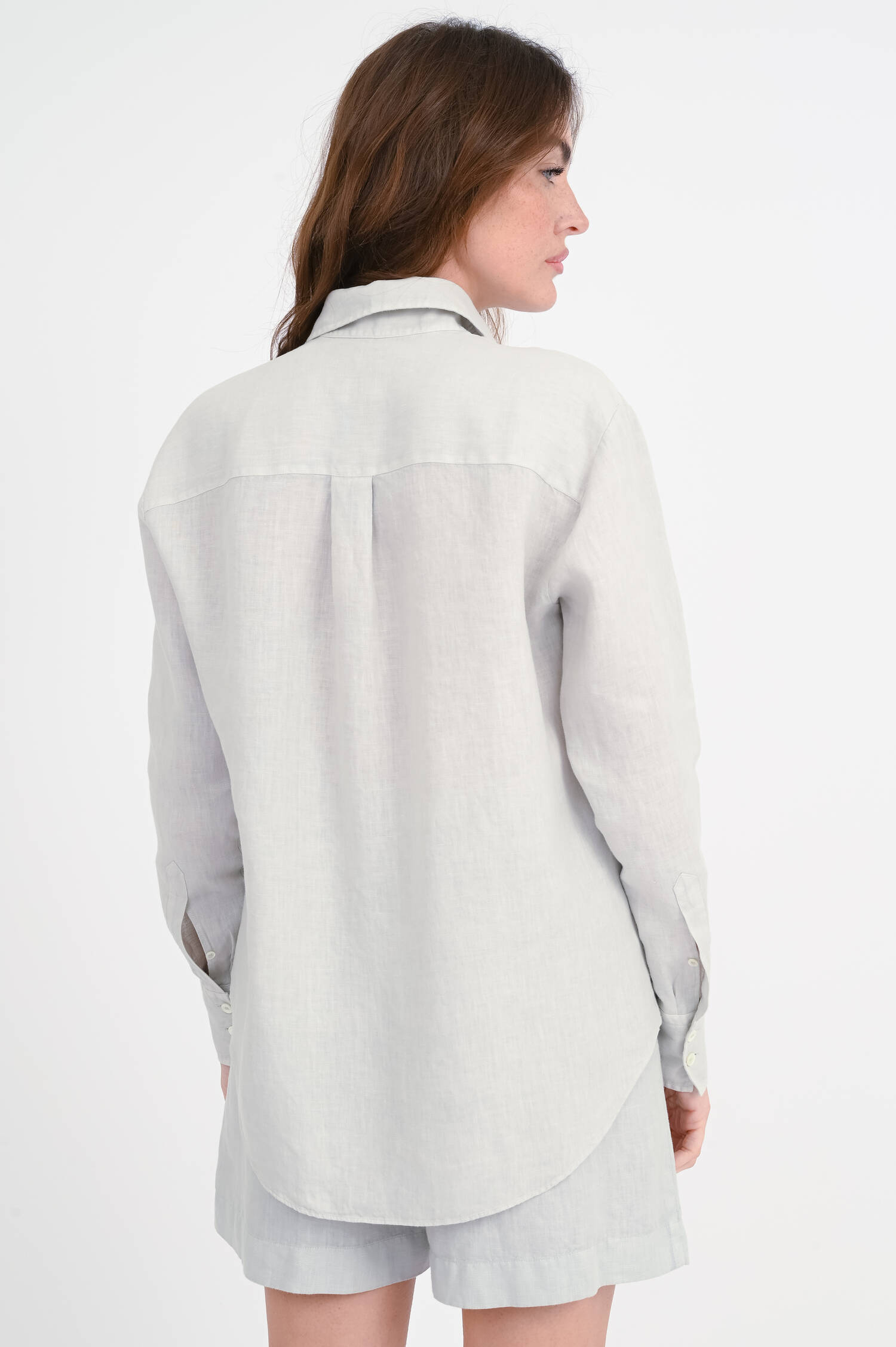 Langarm-Leinenbluse SILVY in Stone