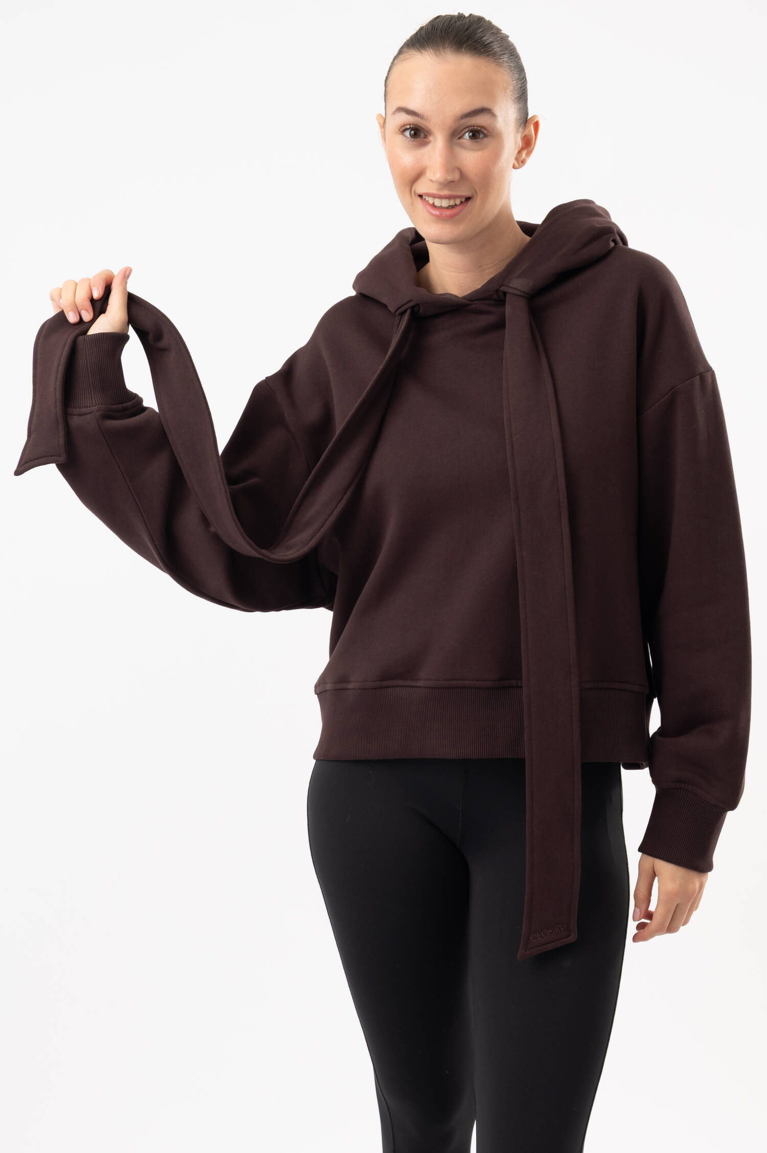 Hoodie mit Schleife in Rotbraun Hoodie mit Schleife in Rotbraun