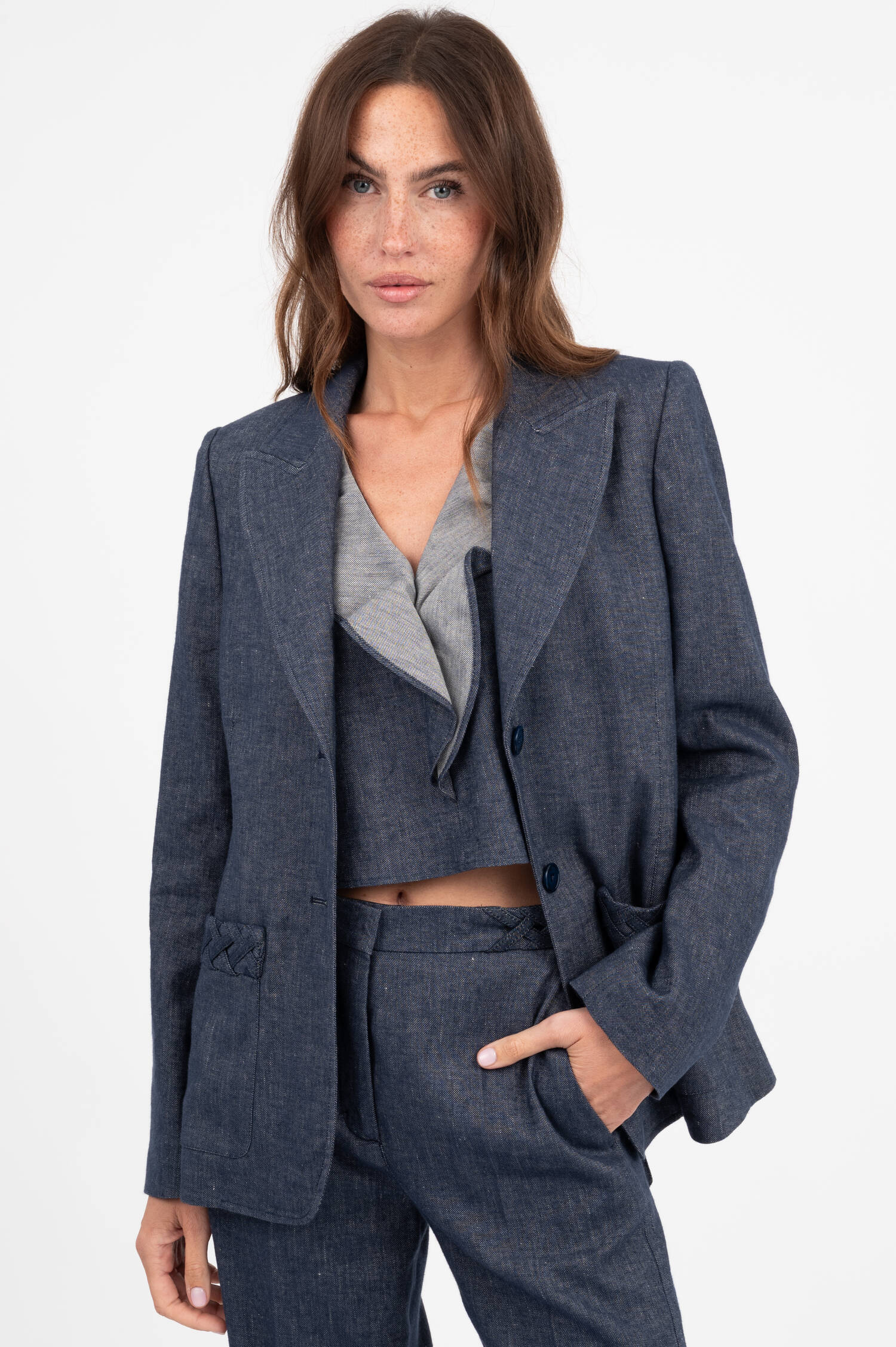 Denim Blazer in Dunkelblau Denim Blazer in Dunkelblau