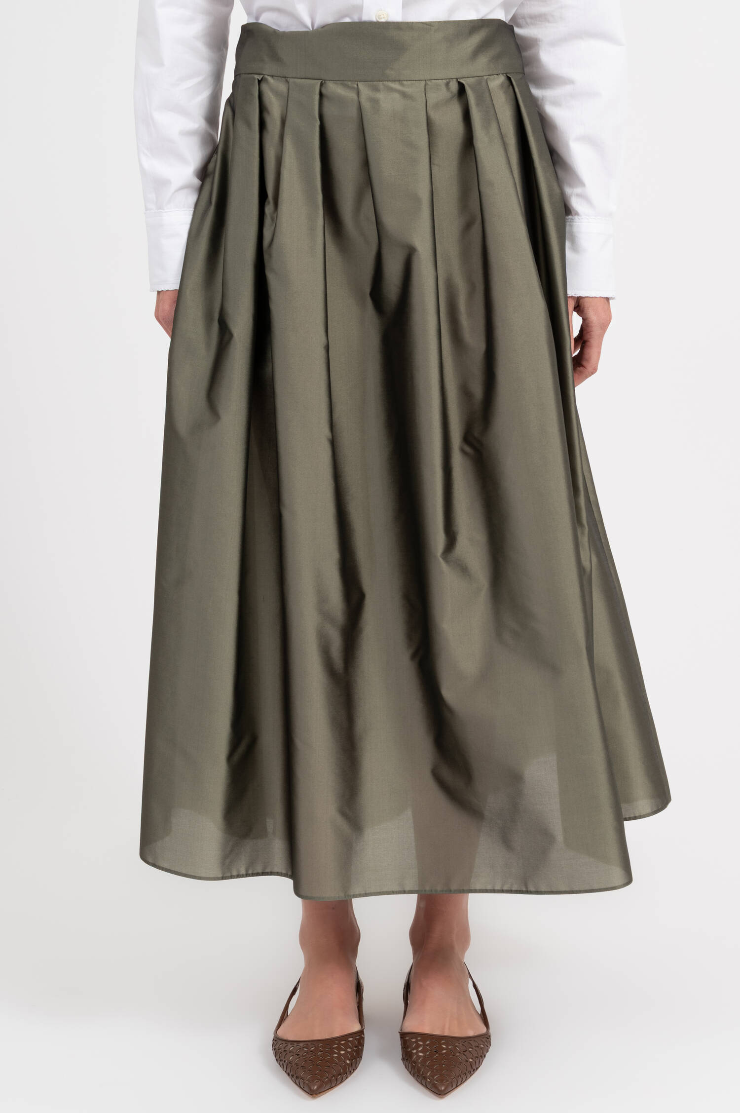 Satin-Rock EFFETTO in Dunkelgrün