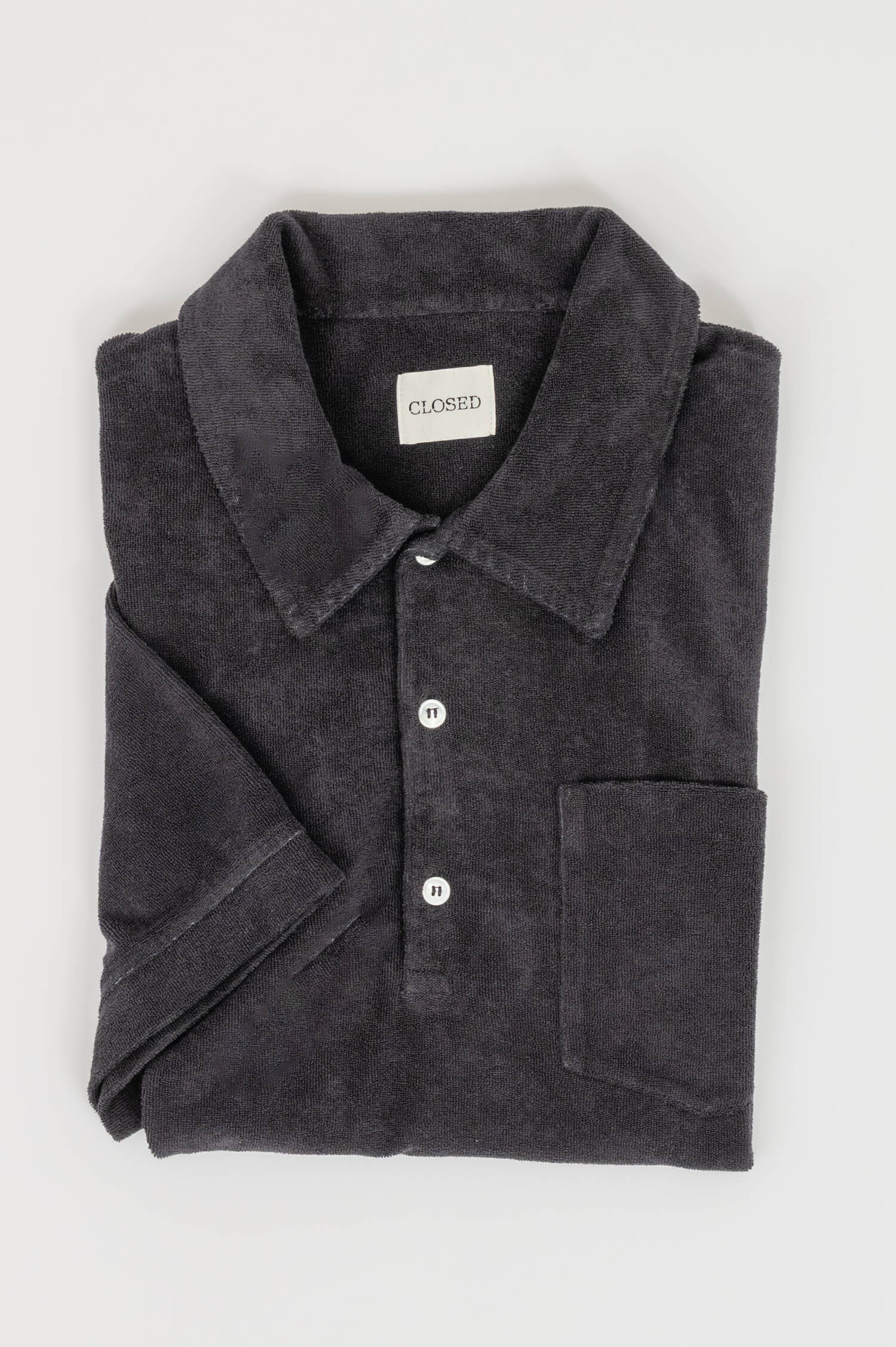 Frottee Poloshirt in Anthrazit