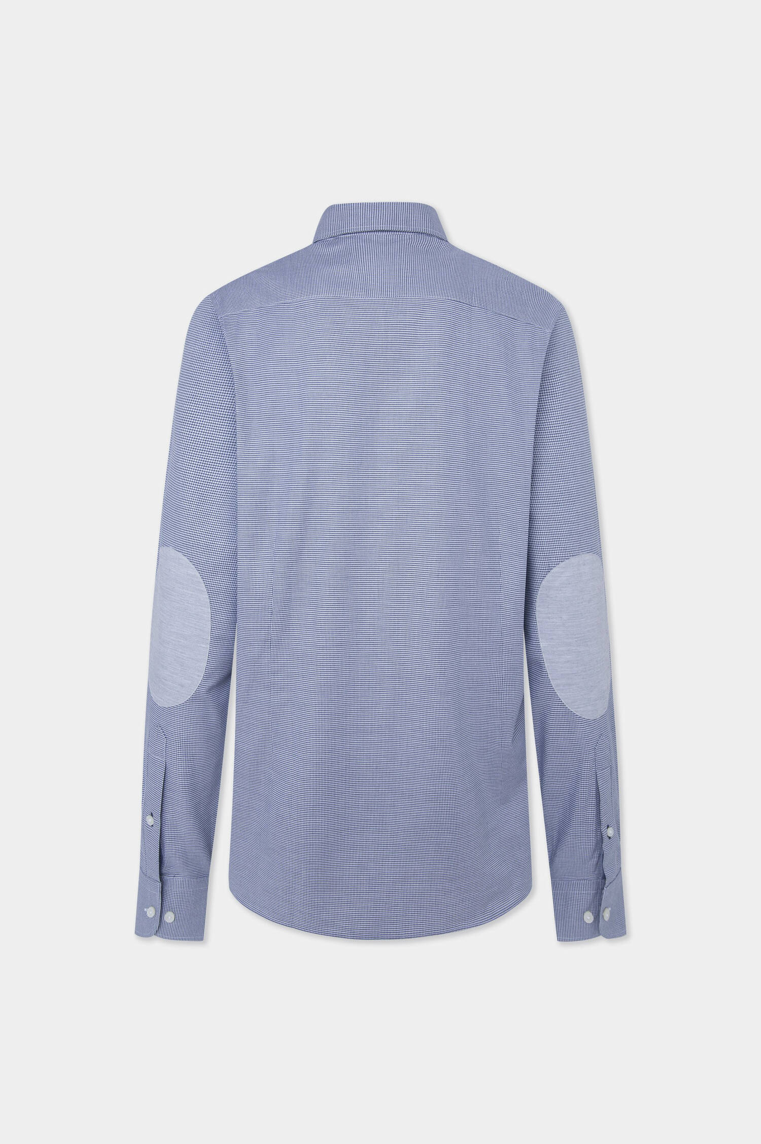 Gemustertes Baumwollhemd in Navy/Weiß