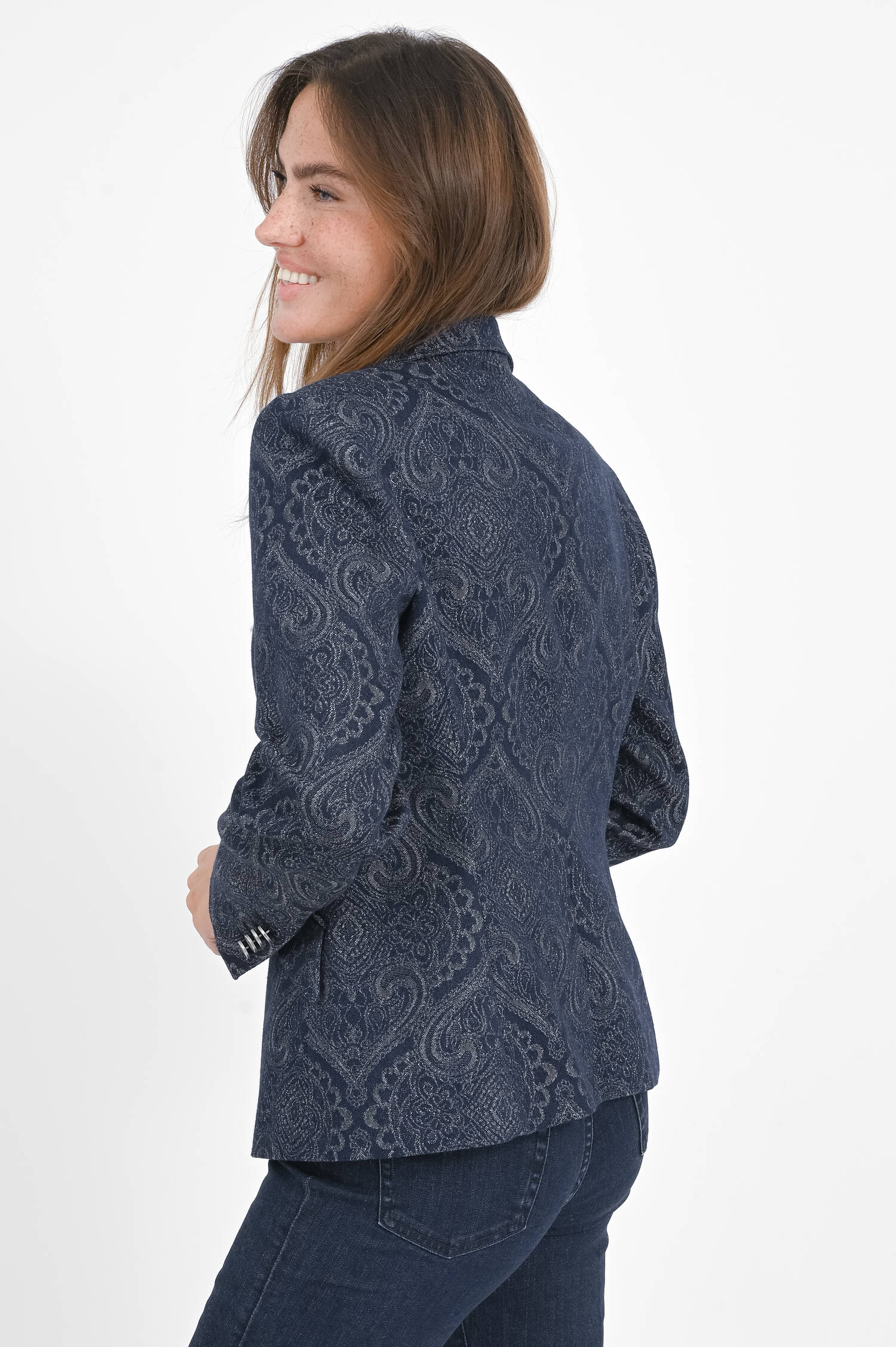 Jacquard Blazer in Denim