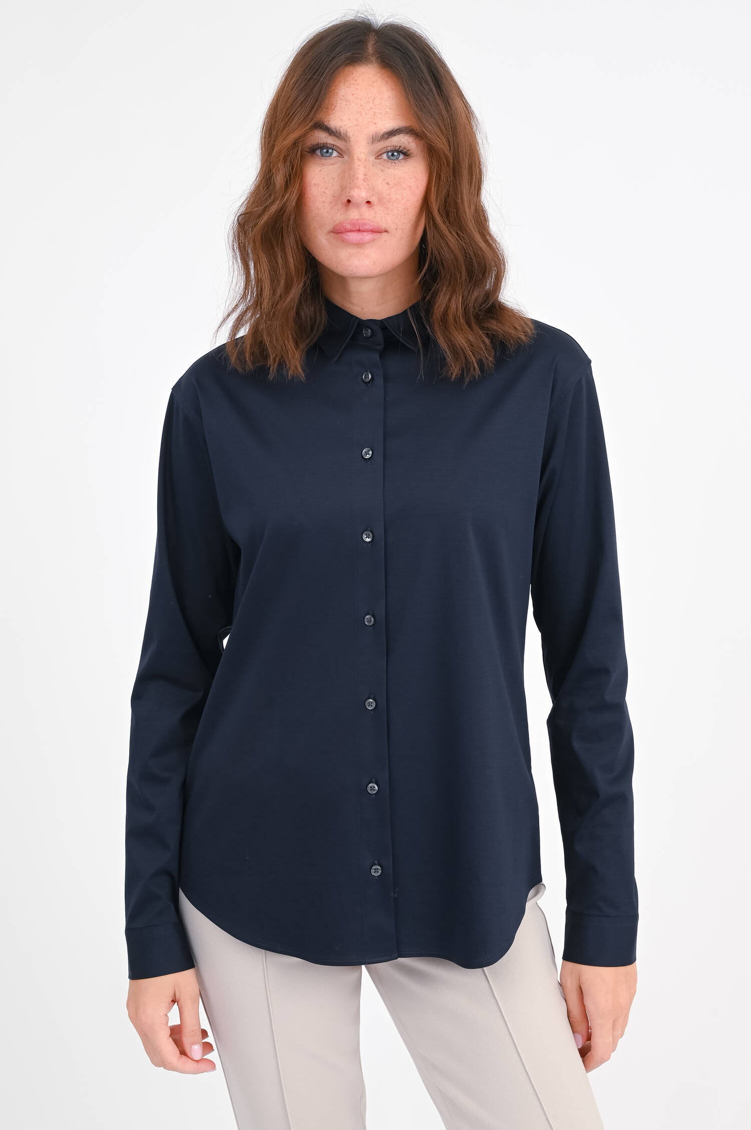 Jersey Langarm-Bluse in Navy Jersey Langarm-Bluse in Navy