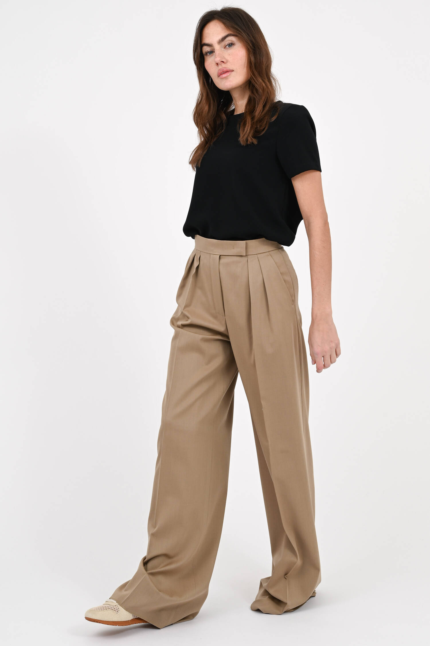 Wollhose QUORUM mit weitem in Haselnuss Bein 