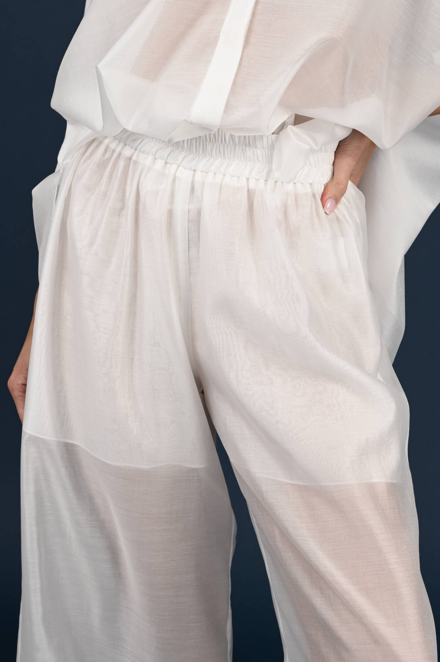 Wide-Leg Hose in Weiß