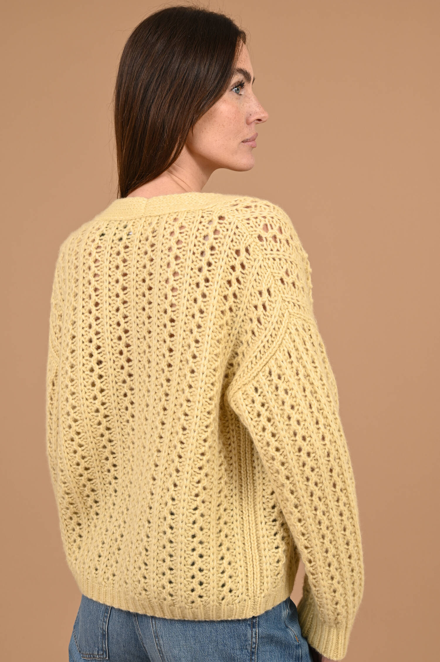 Lochstrickweste COTTO aus Cashmere Mix in Limone Lochstrickweste COTTO aus Cashmere Mix in Limone