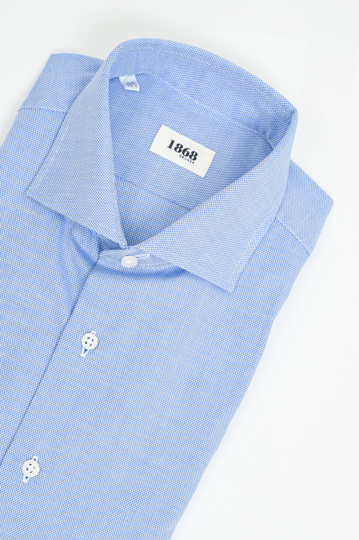 Baumwollhemd in Blau/Weiß gemustert