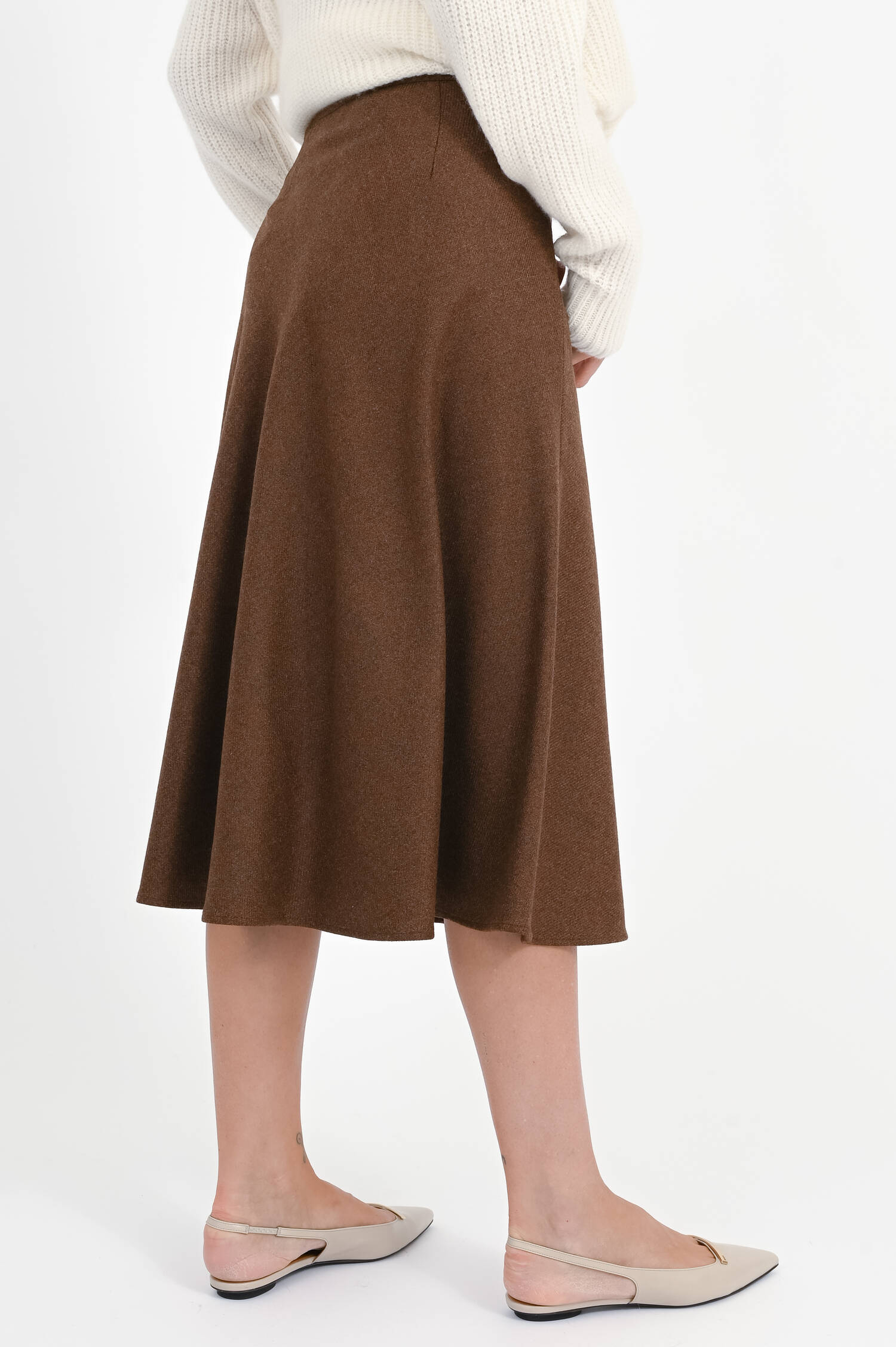 Ausgestellter Rock in Braun meliert