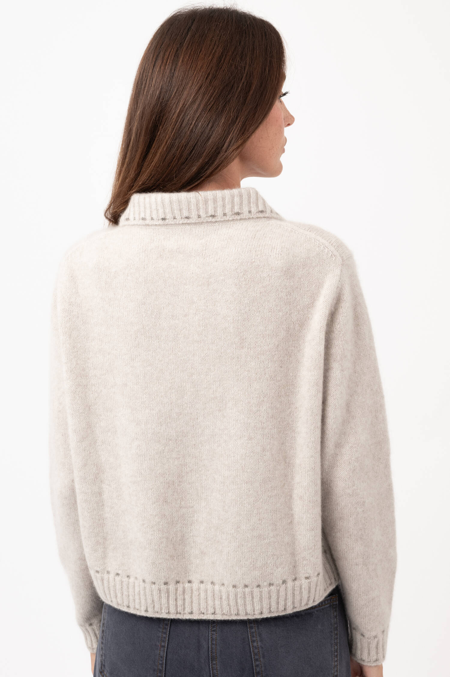Cashmere-Baumwoll-Cardigan in Taupe Cashmere-Baumwoll-Cardigan in Taupe