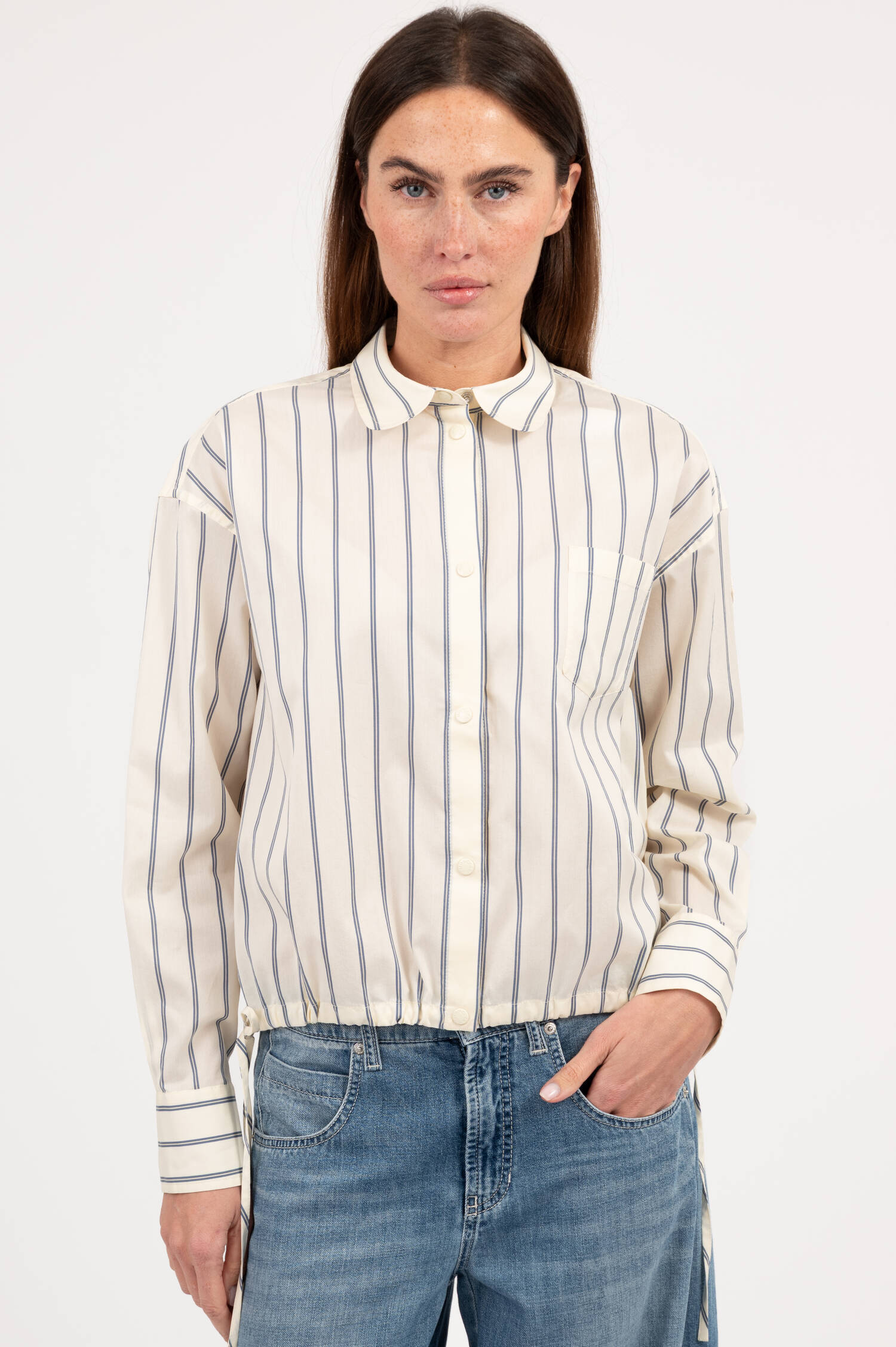 Gestreifte Bluse in Creme