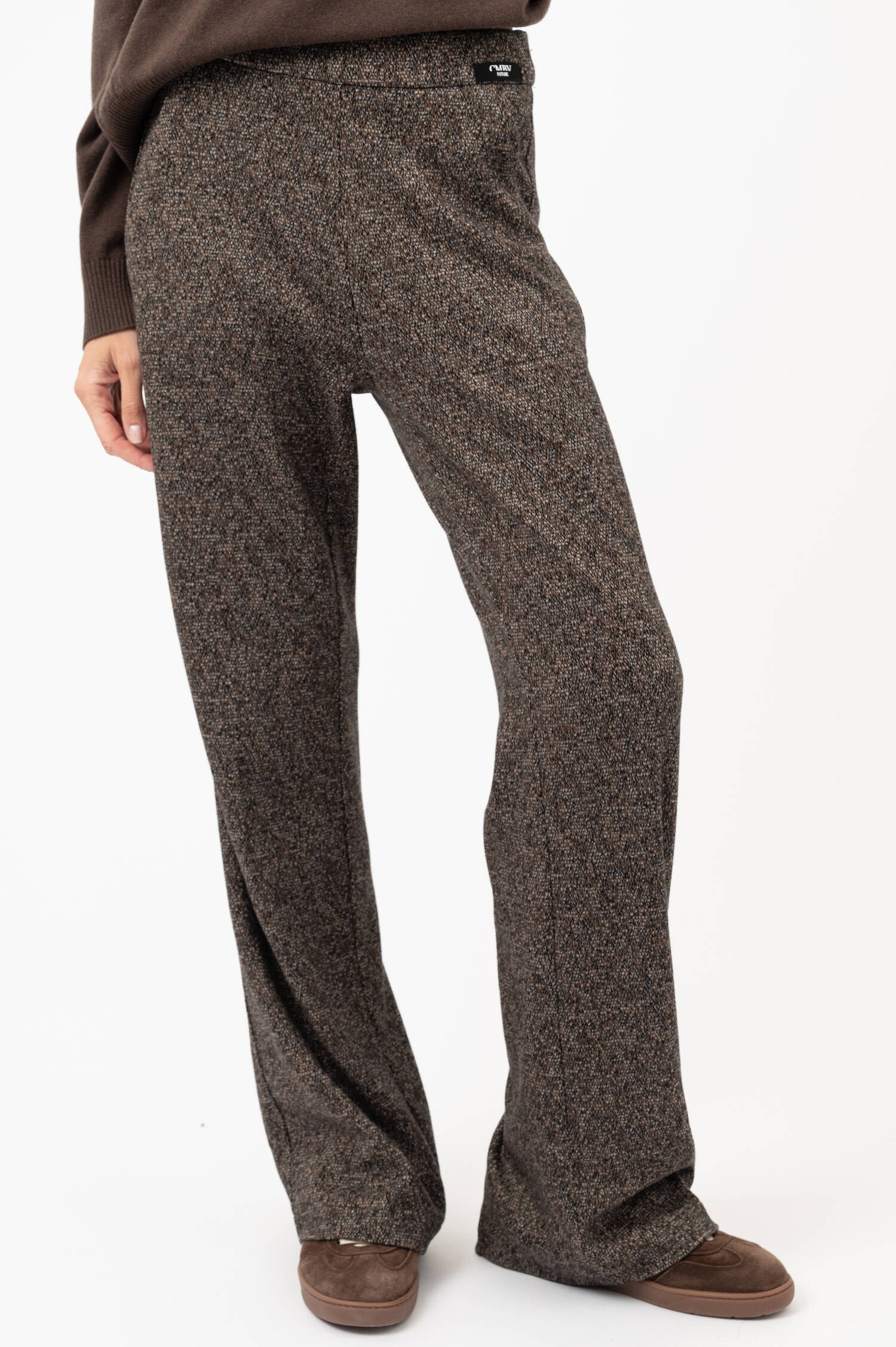 Tweed-Schlupfhose in Oliv-Beige meliert Tweed-Schlupfhose in Oliv-Beige meliert