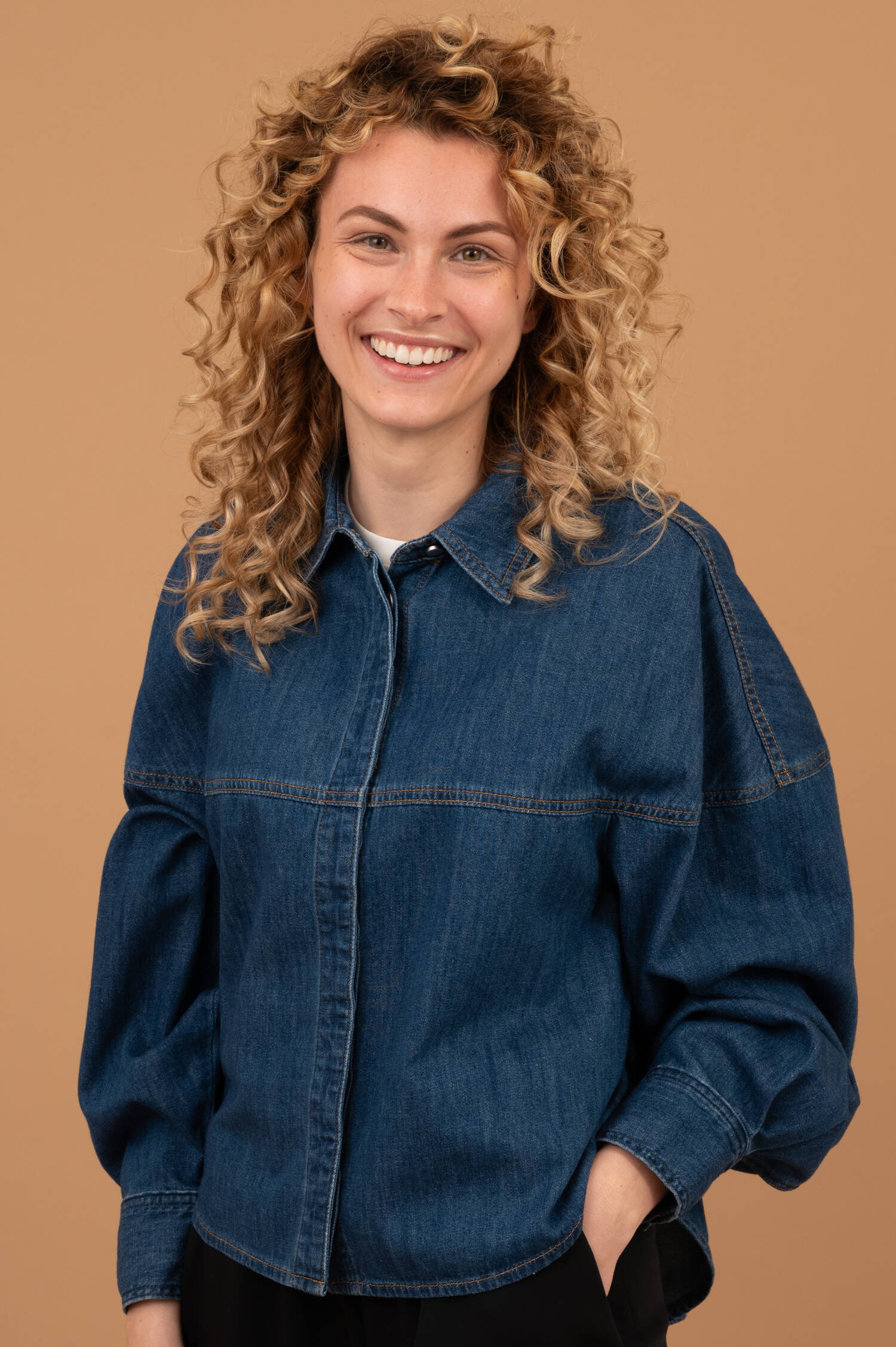 Boxy Jeansbluse in Dunkelblau