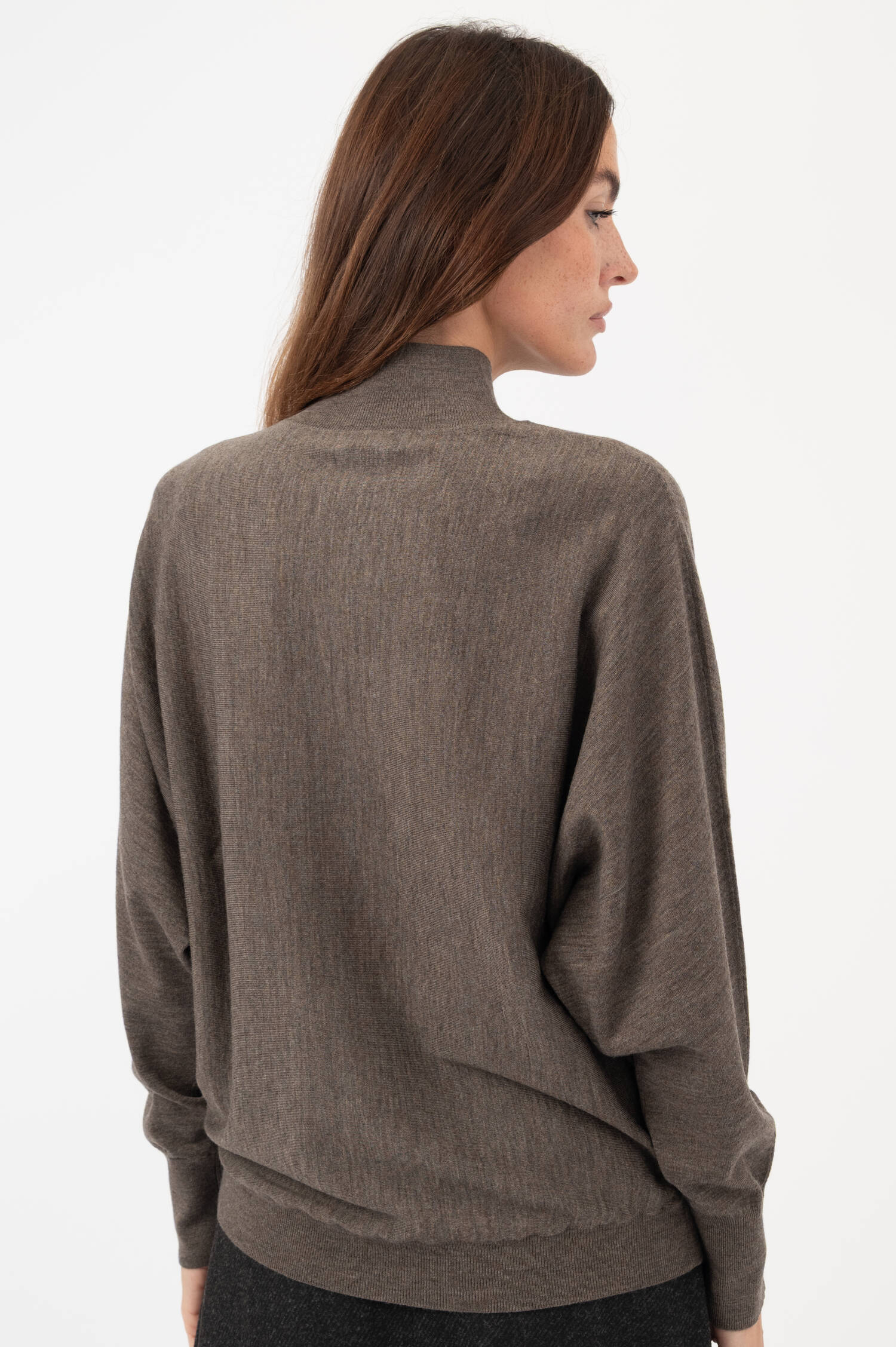 Woll-Pullover in Taupe meliert Woll-Pullover in Taupe meliert