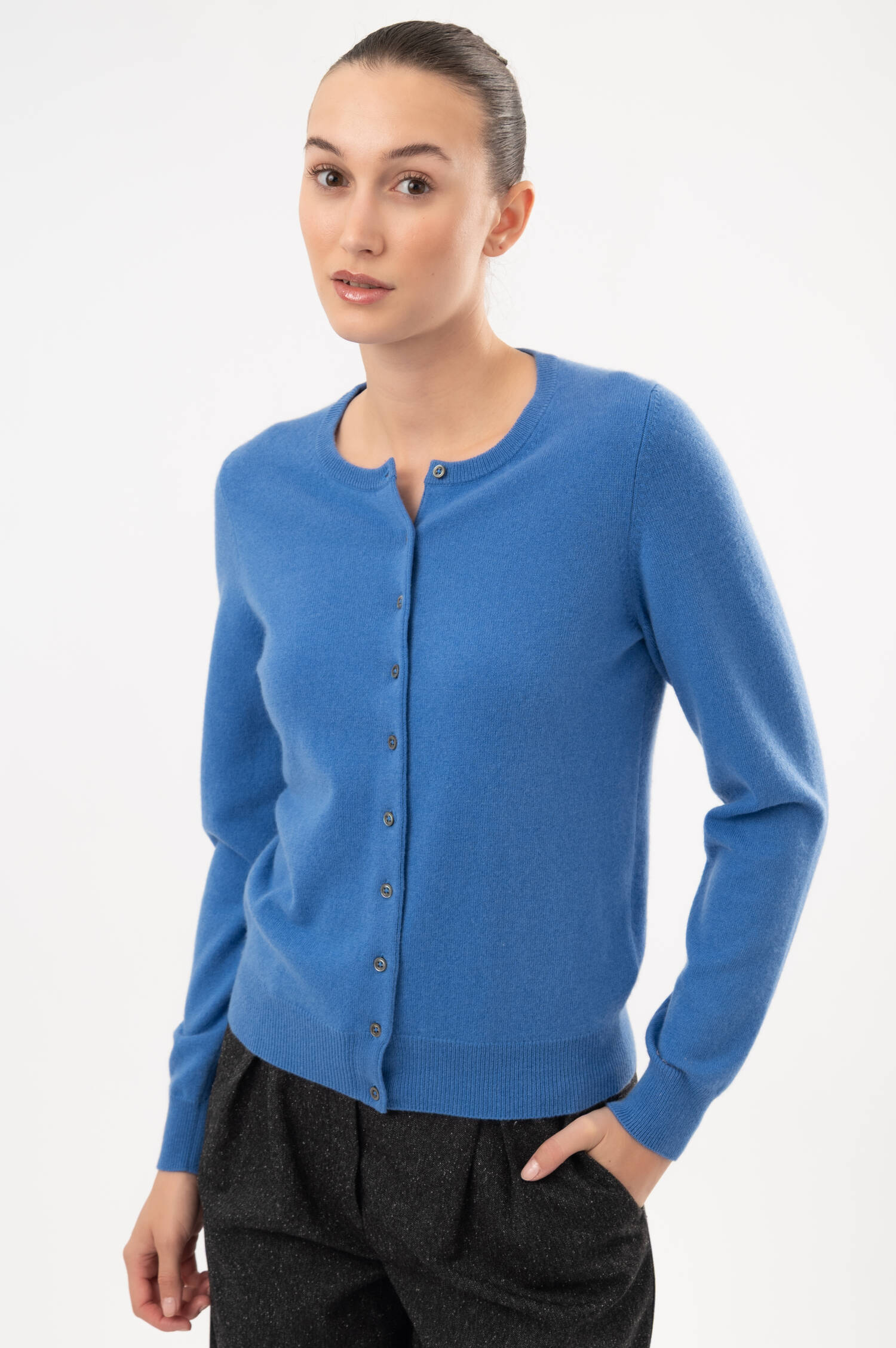 Cashmere-Cardigan in Azurblau Cashmere-Cardigan in Azurblau