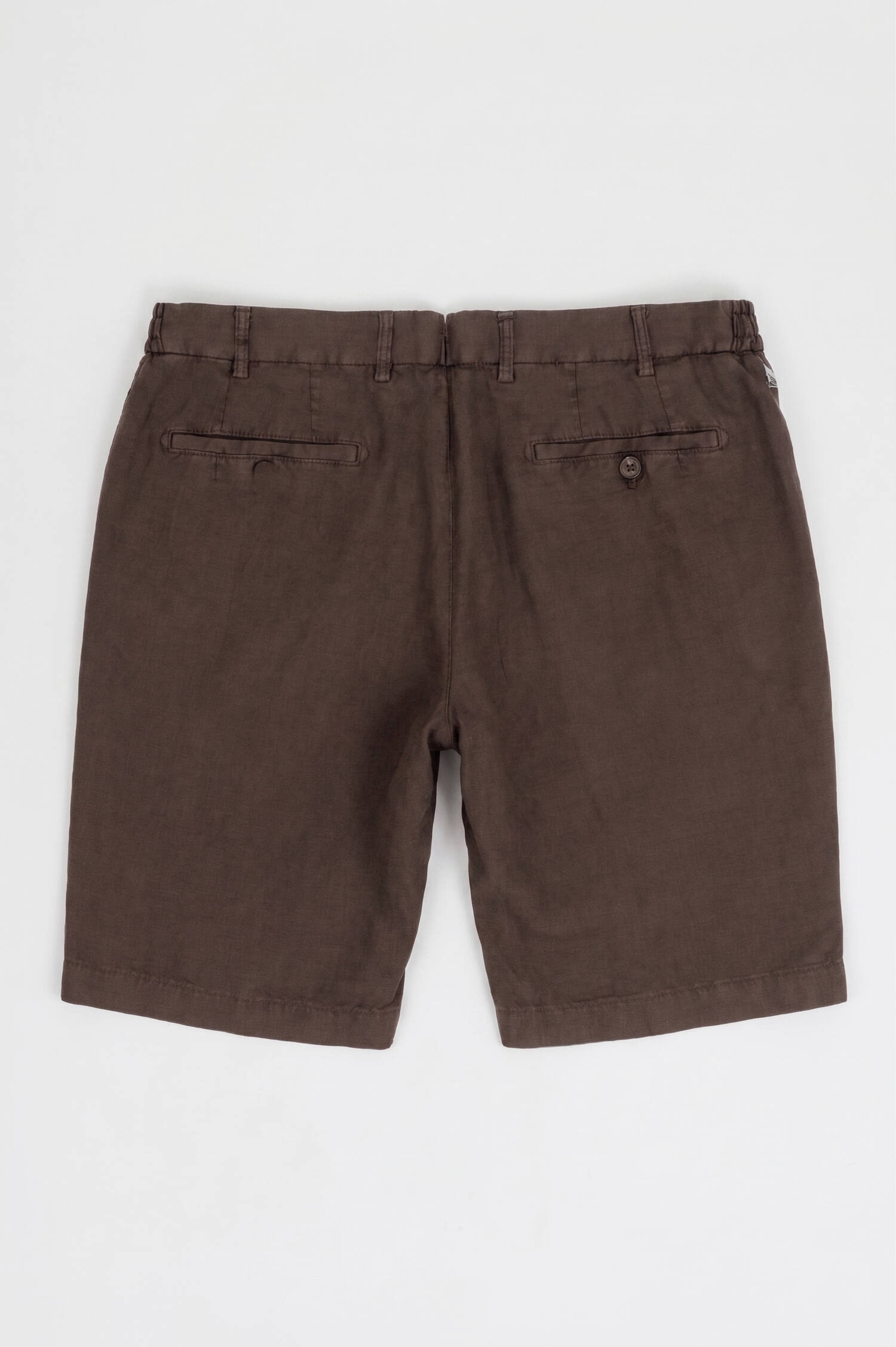 Leinen Bermuda in Braun