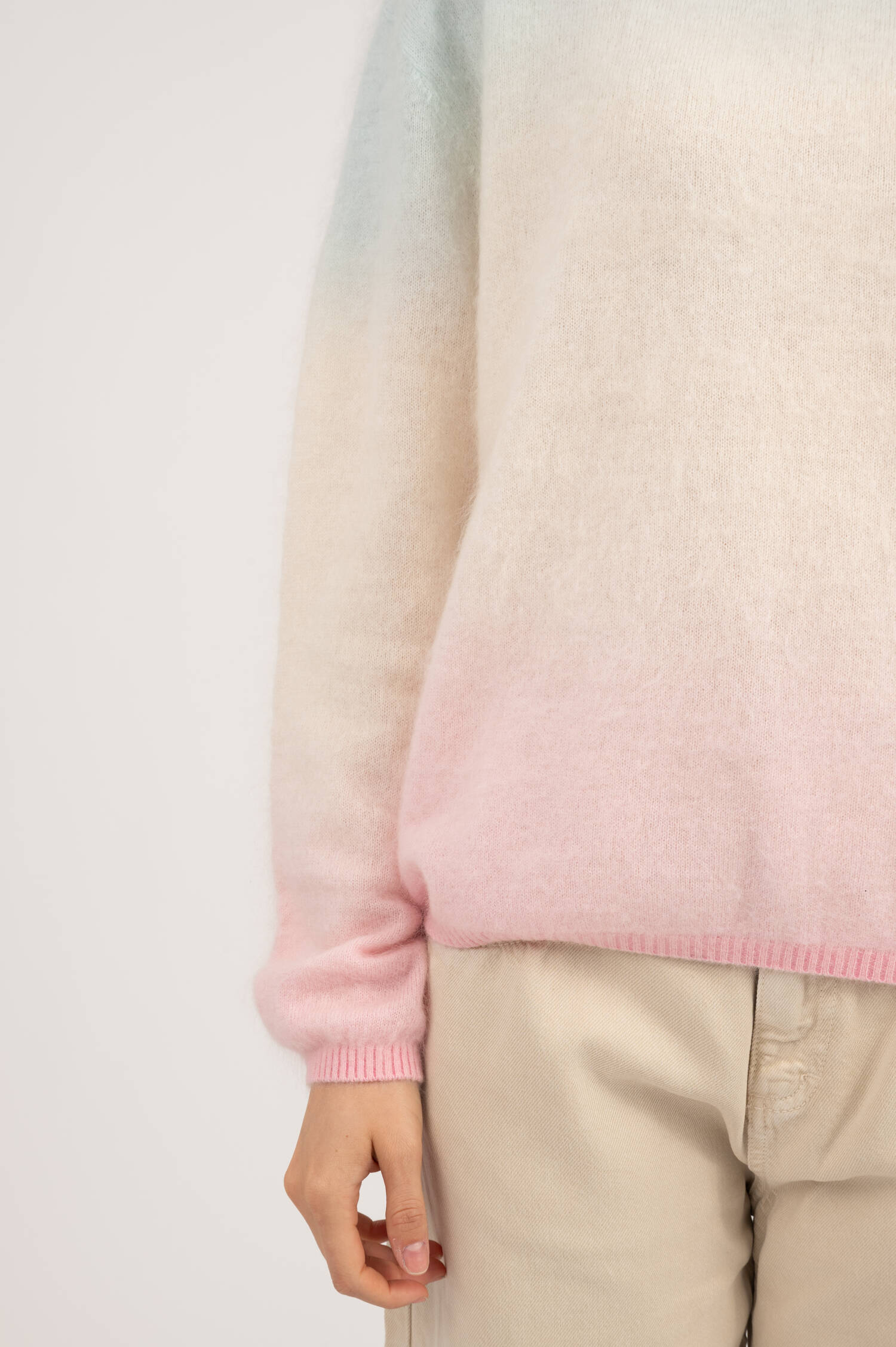 Hairy Cashmere-Woll Pullover BARBIE in Multicolor