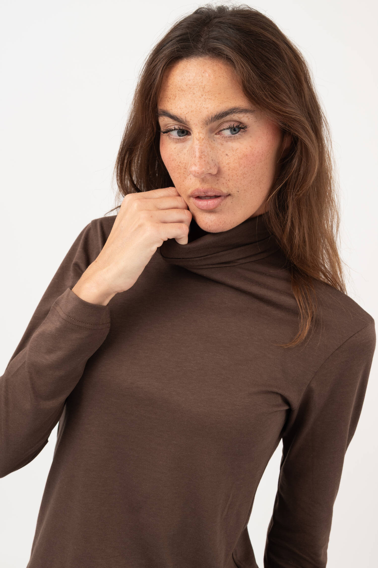 Rollkragen Langarmshirt in Braun Rollkragen Langarmshirt in Braun
