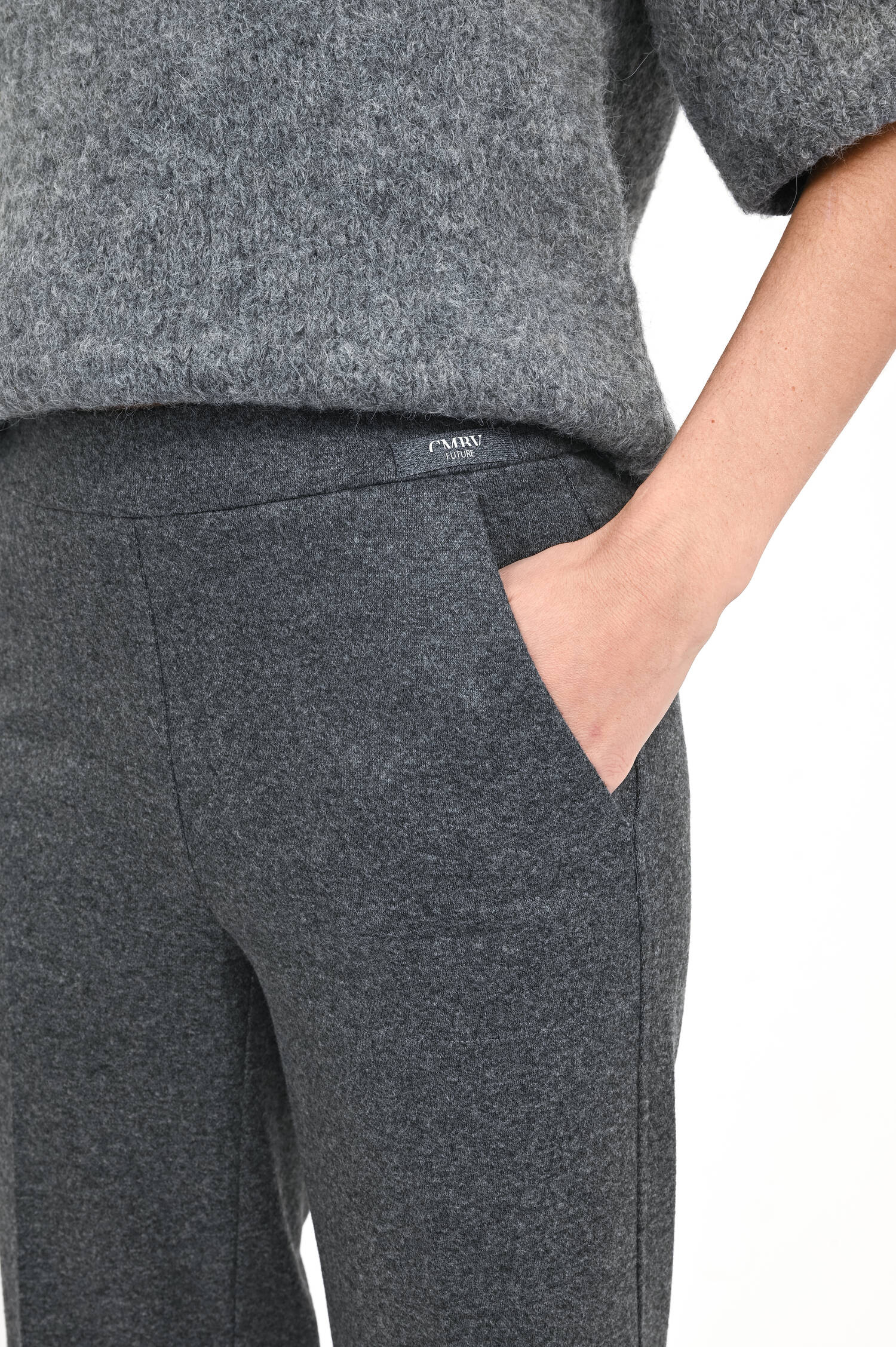 Hose mit geradem Bein in Anthrazit meliert